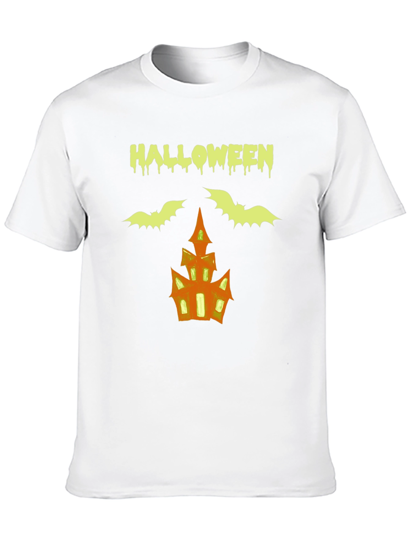 Halloween T-Shirt: Bats & Haunted House Graphic Tee