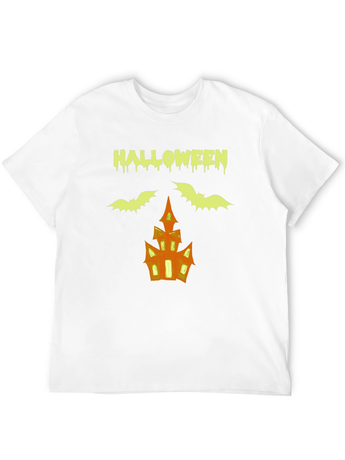 Halloween T-Shirt: Bats & Haunted House Graphic Tee