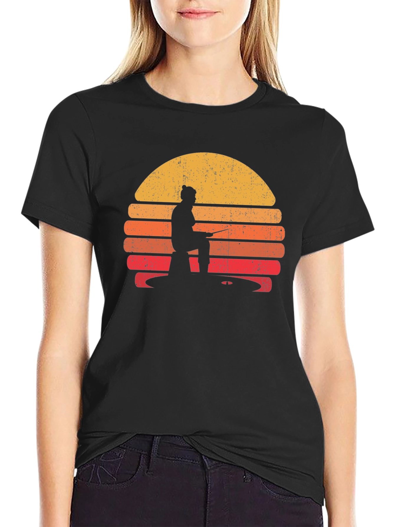 Retro Fishing Sunset T-Shirt