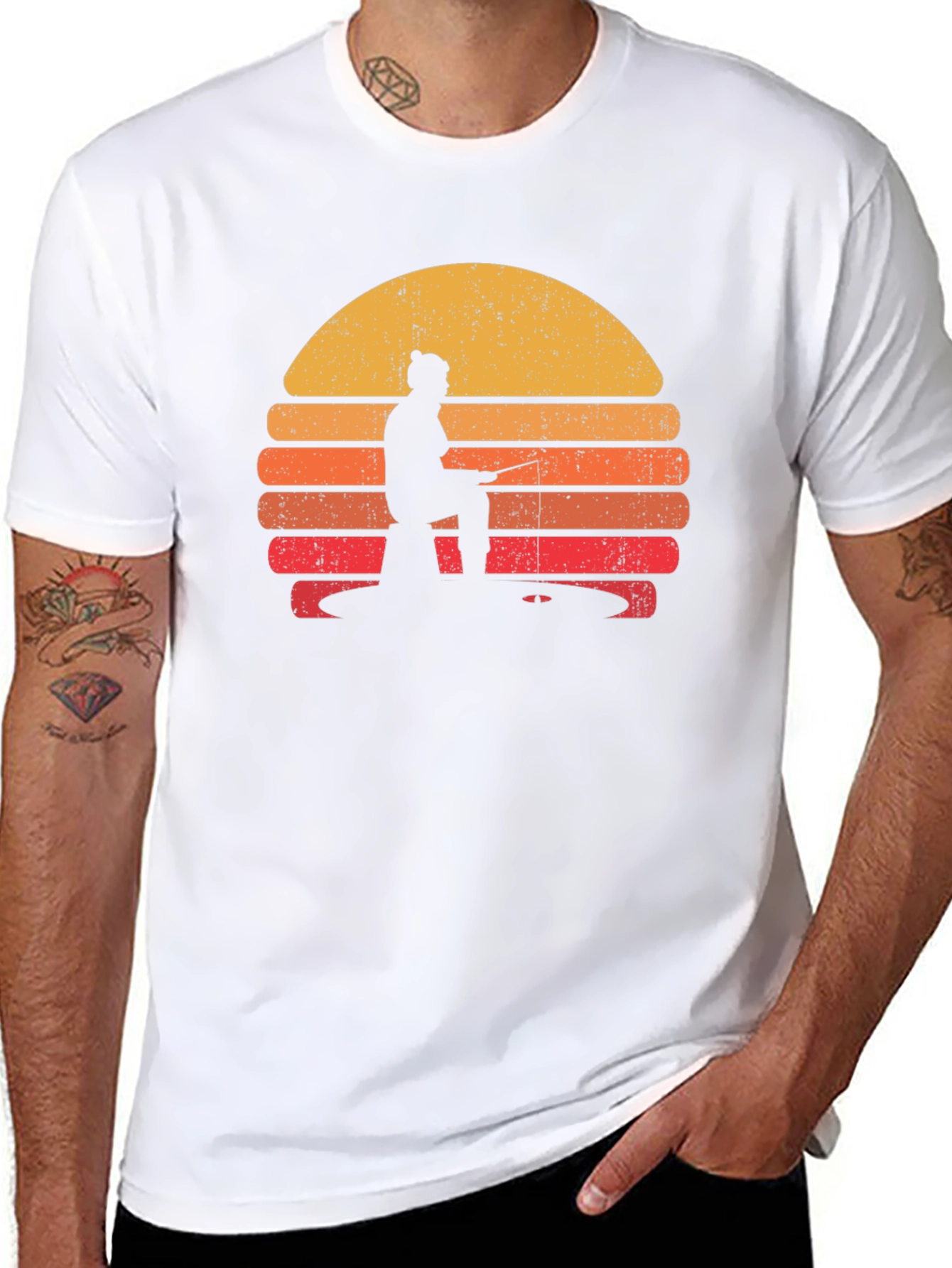 Retro Fishing Sunset T-Shirt