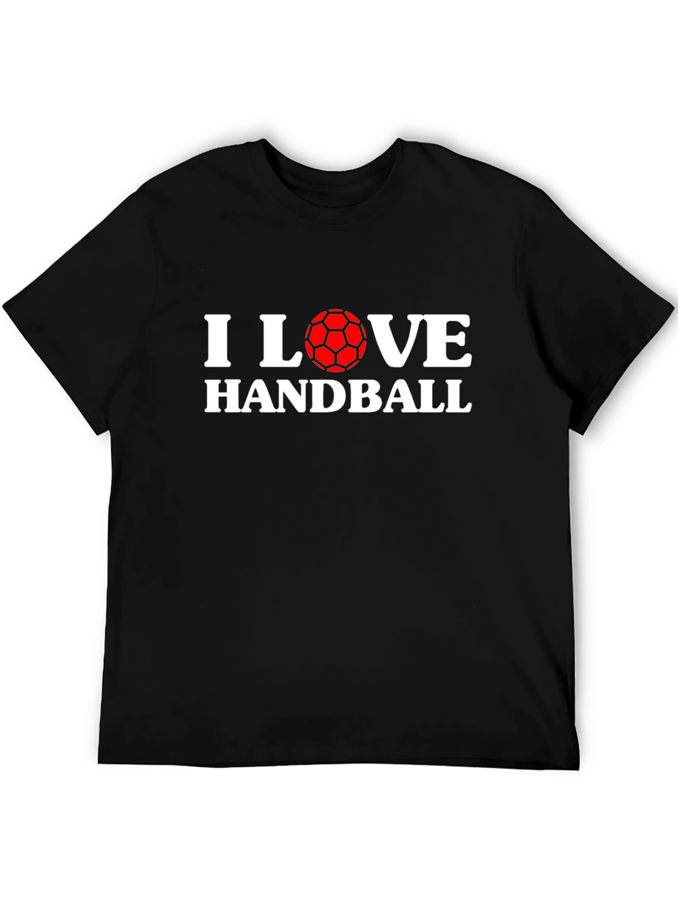 I Love Handball Graphic T-Shirt - Black Cotton Tee