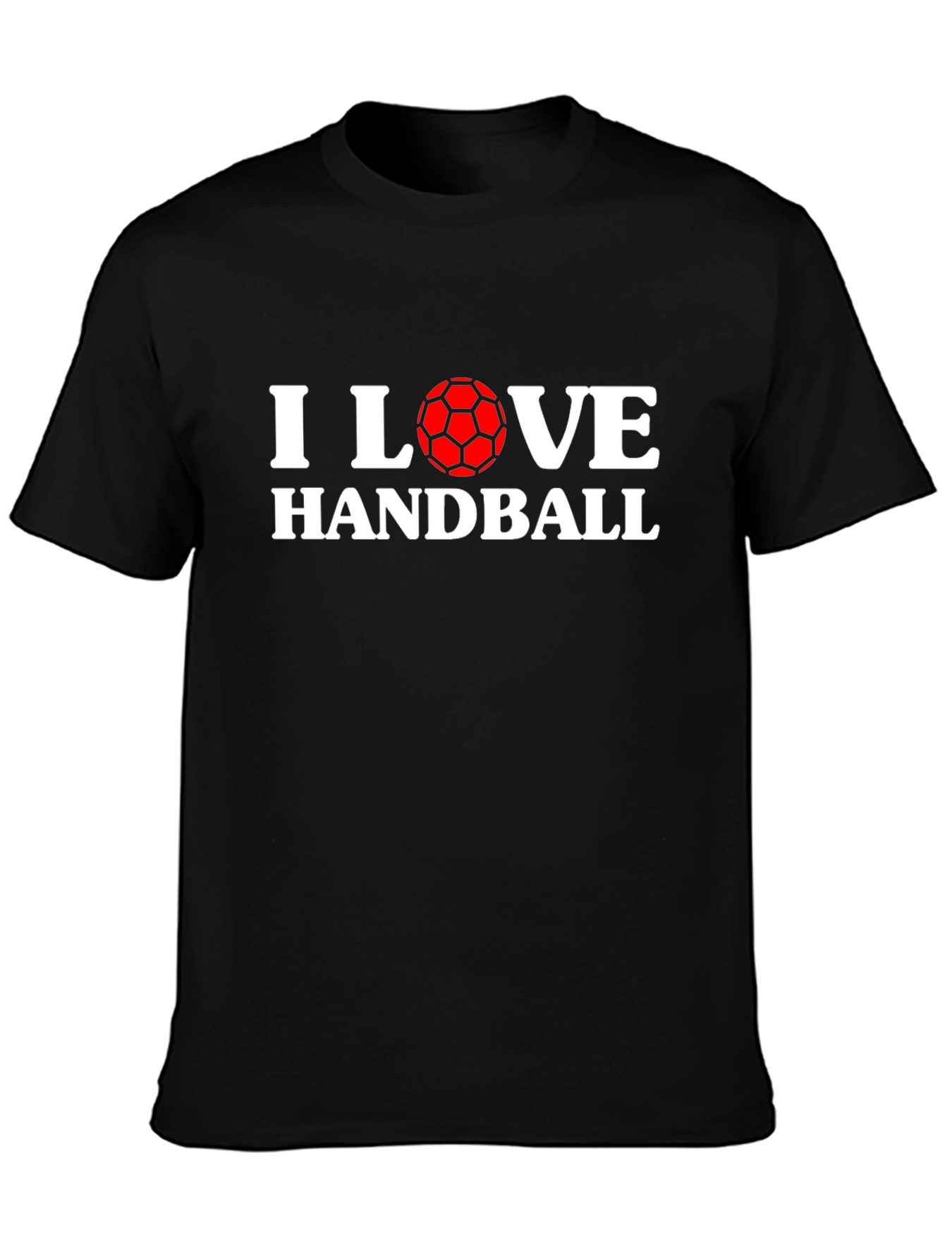 I Love Handball Graphic T-Shirt - Black Cotton Tee