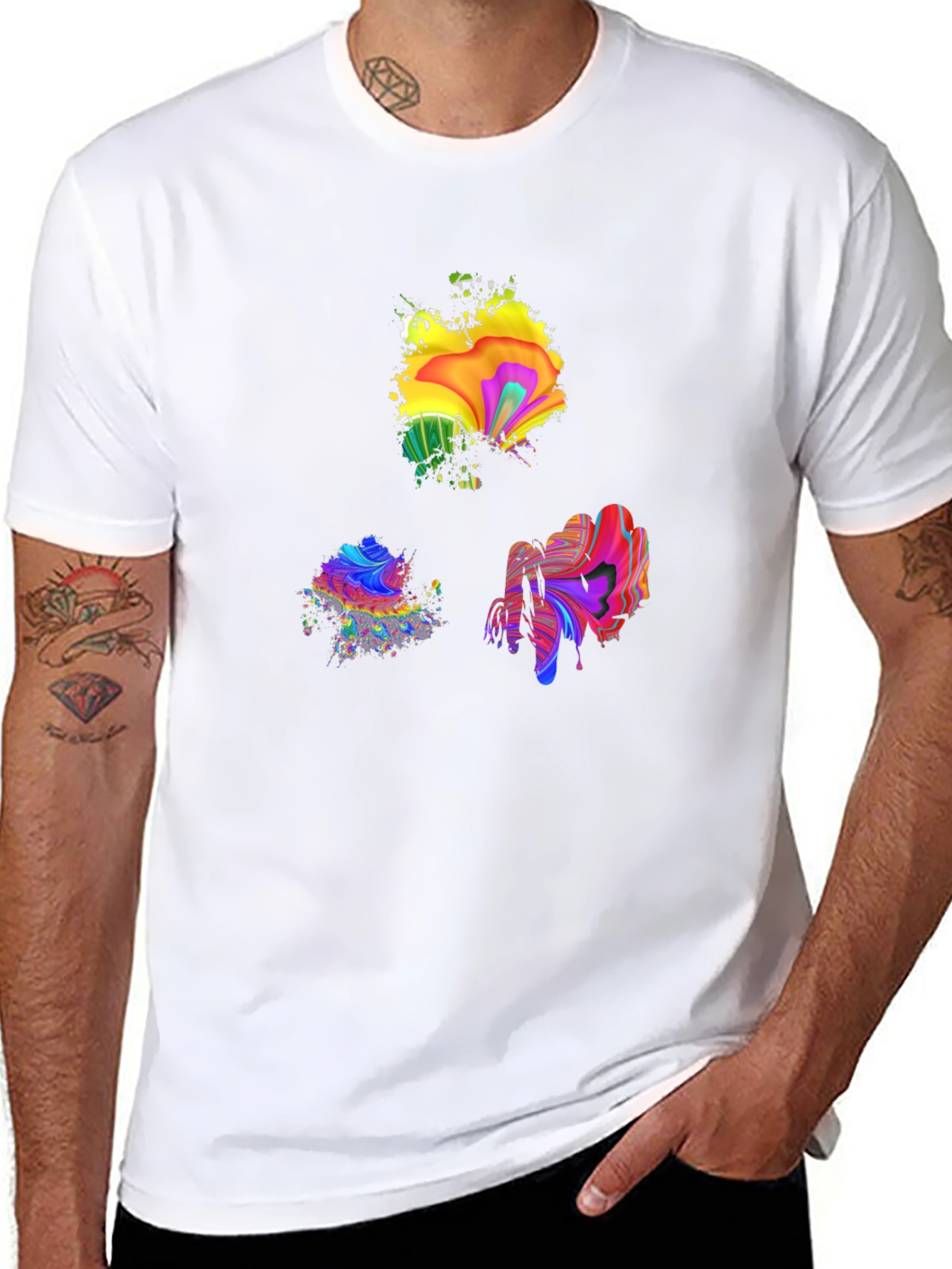 Abstract Art Splatter Black T-Shirt