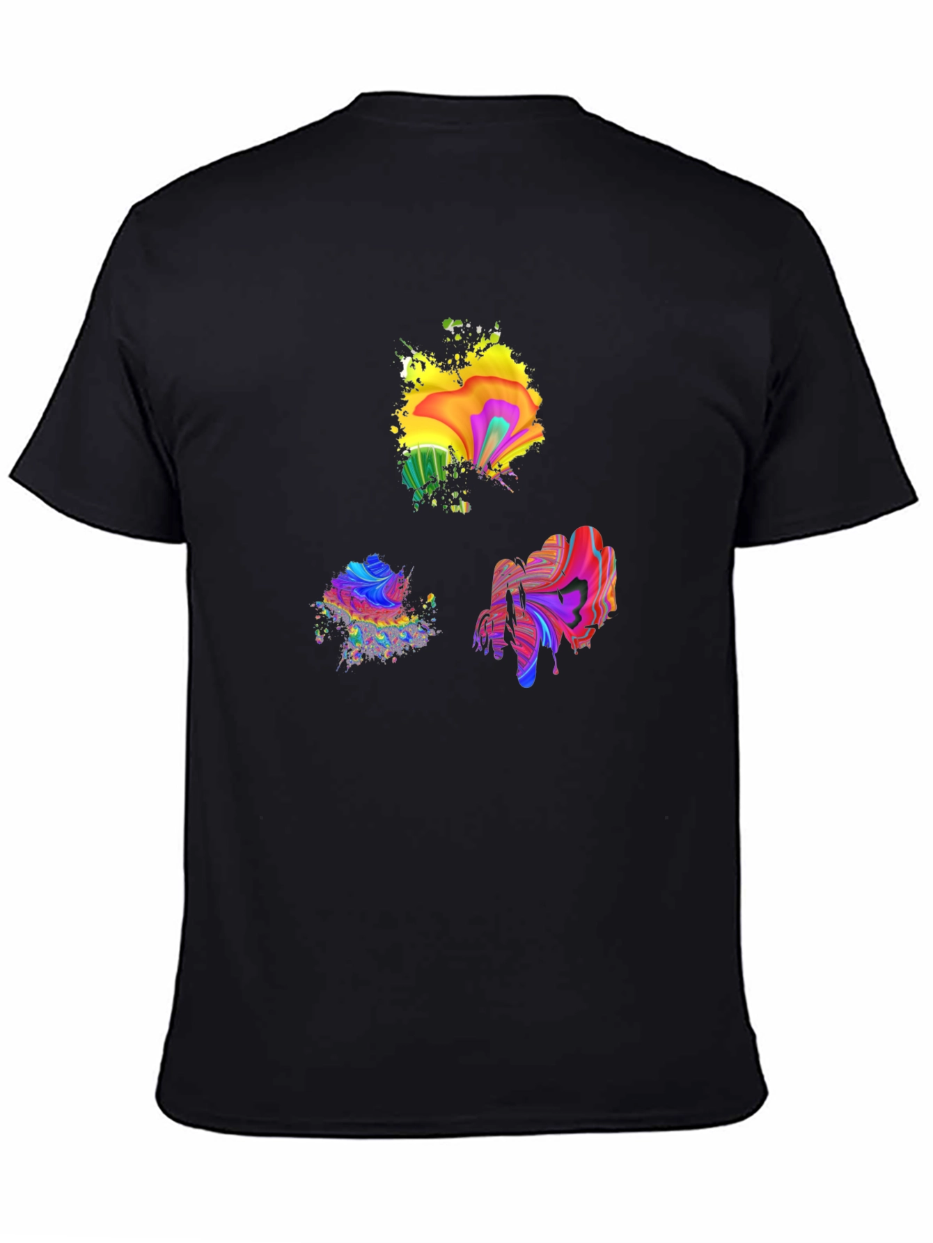 Abstract Art Splatter Black T-Shirt