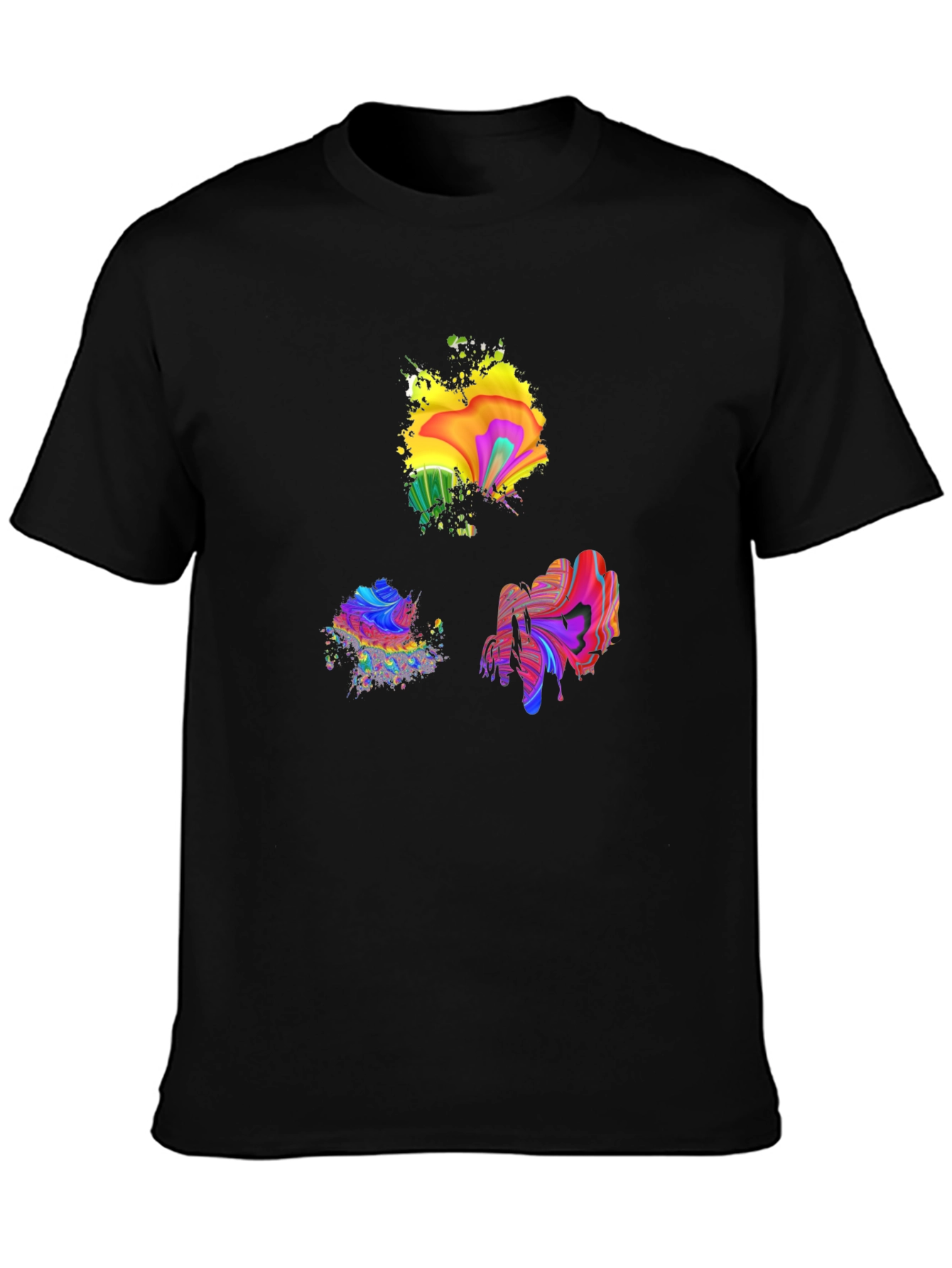 Abstract Art Splatter Black T-Shirt
