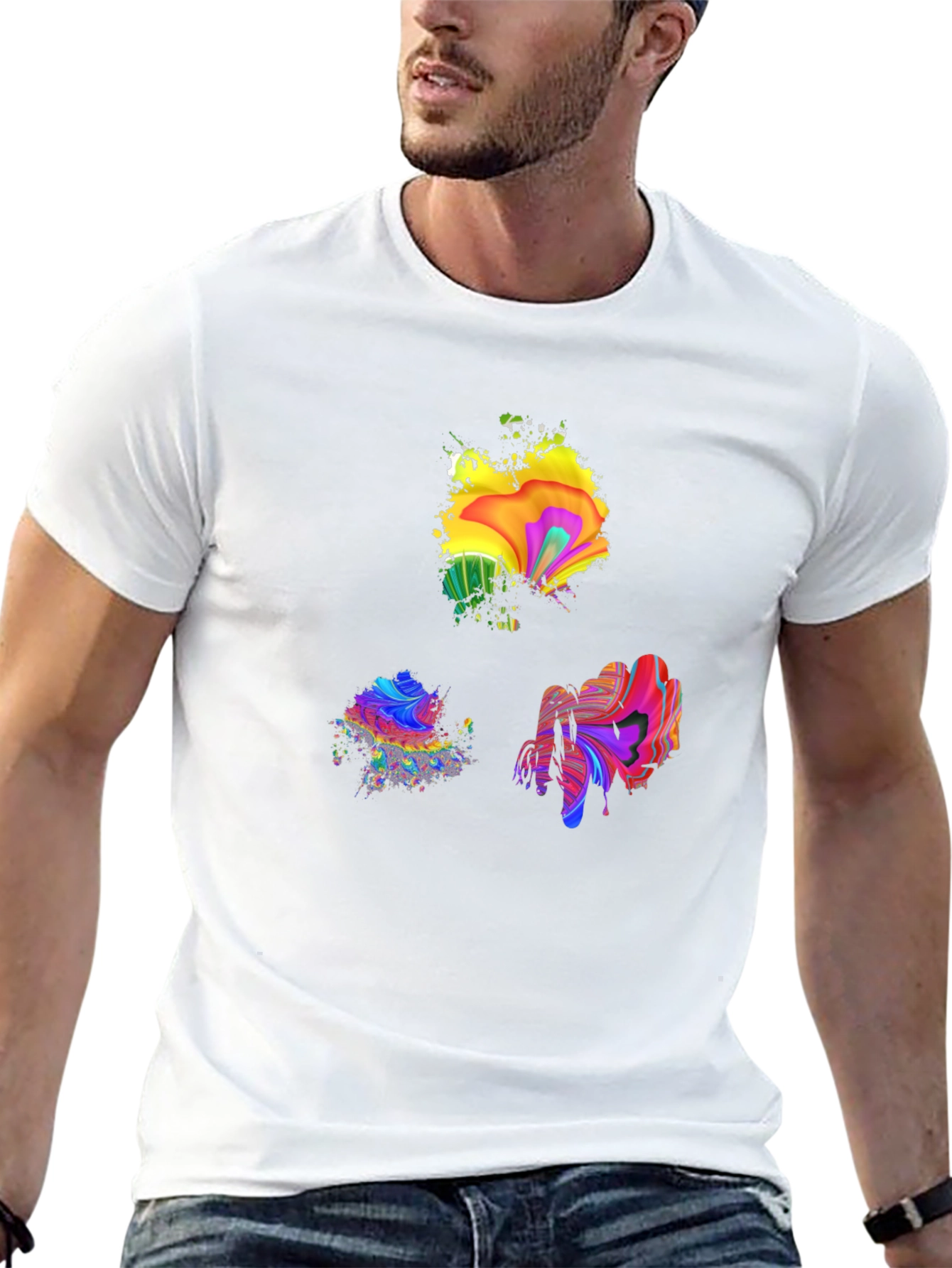 Abstract Art Splatter Black T-Shirt