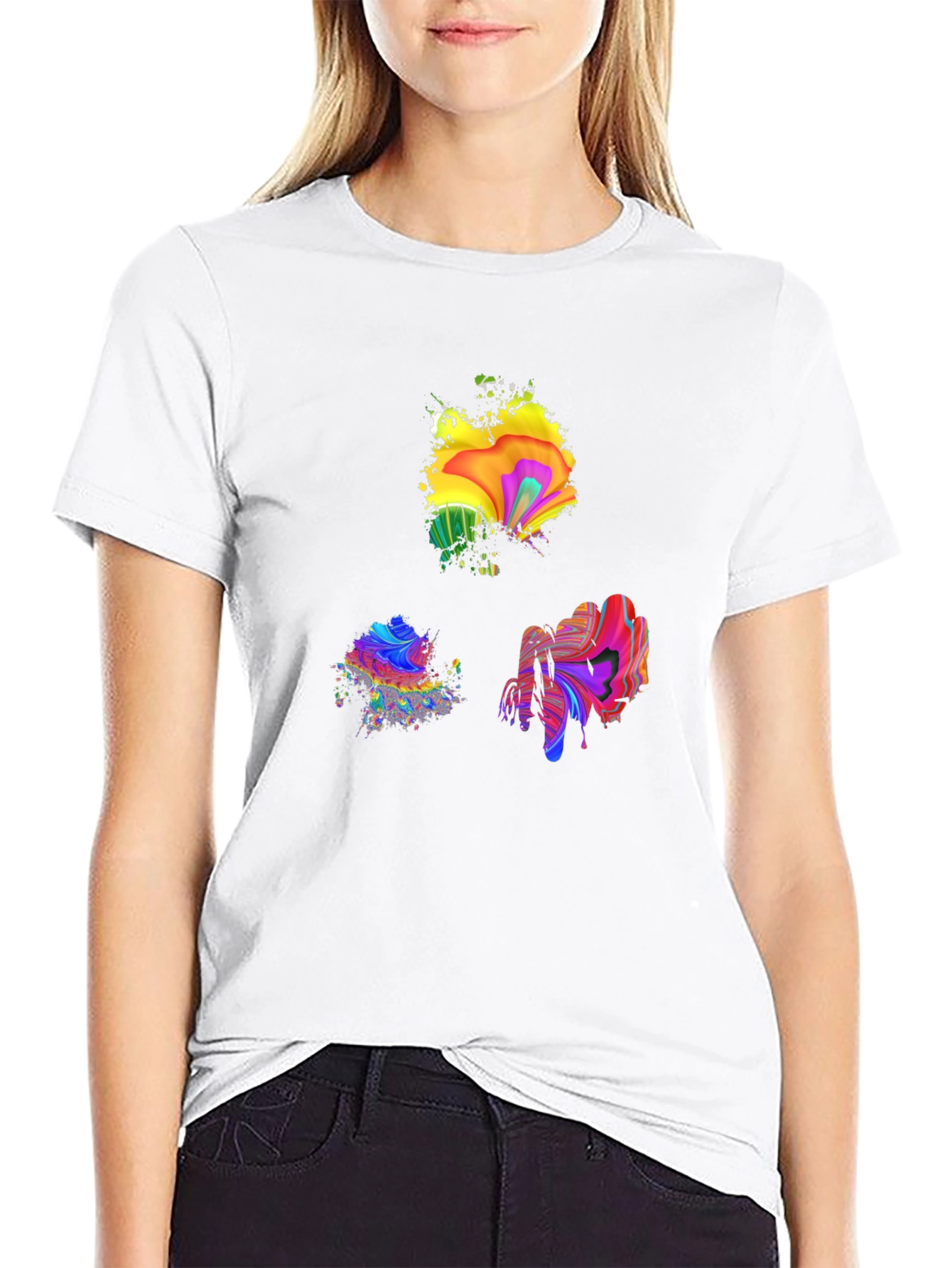 Abstract Art Splatter Black T-Shirt