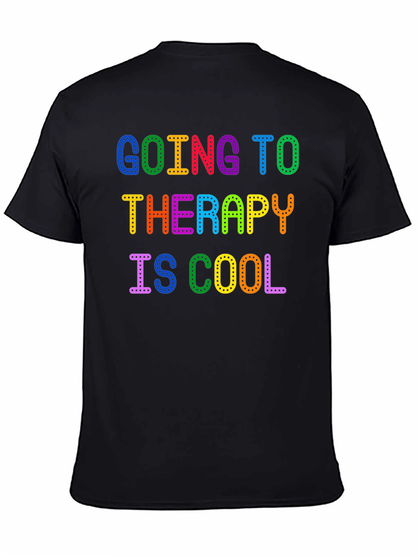 Therapy is Cool Rainbow Text T-Shirt