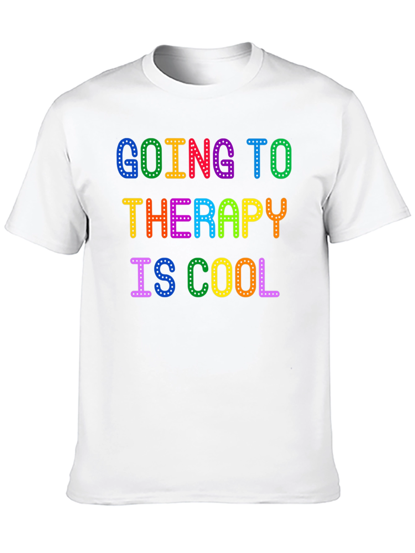 Therapy is Cool Rainbow Text T-Shirt