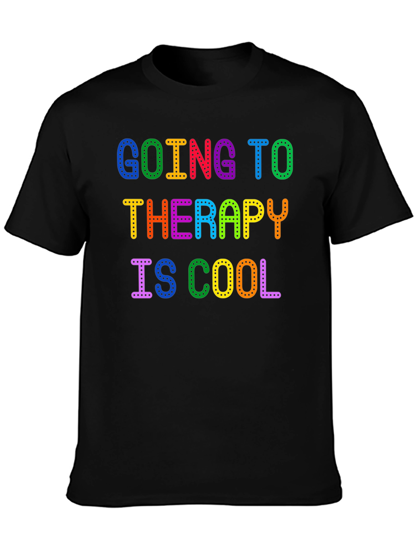 Therapy is Cool Rainbow Text T-Shirt