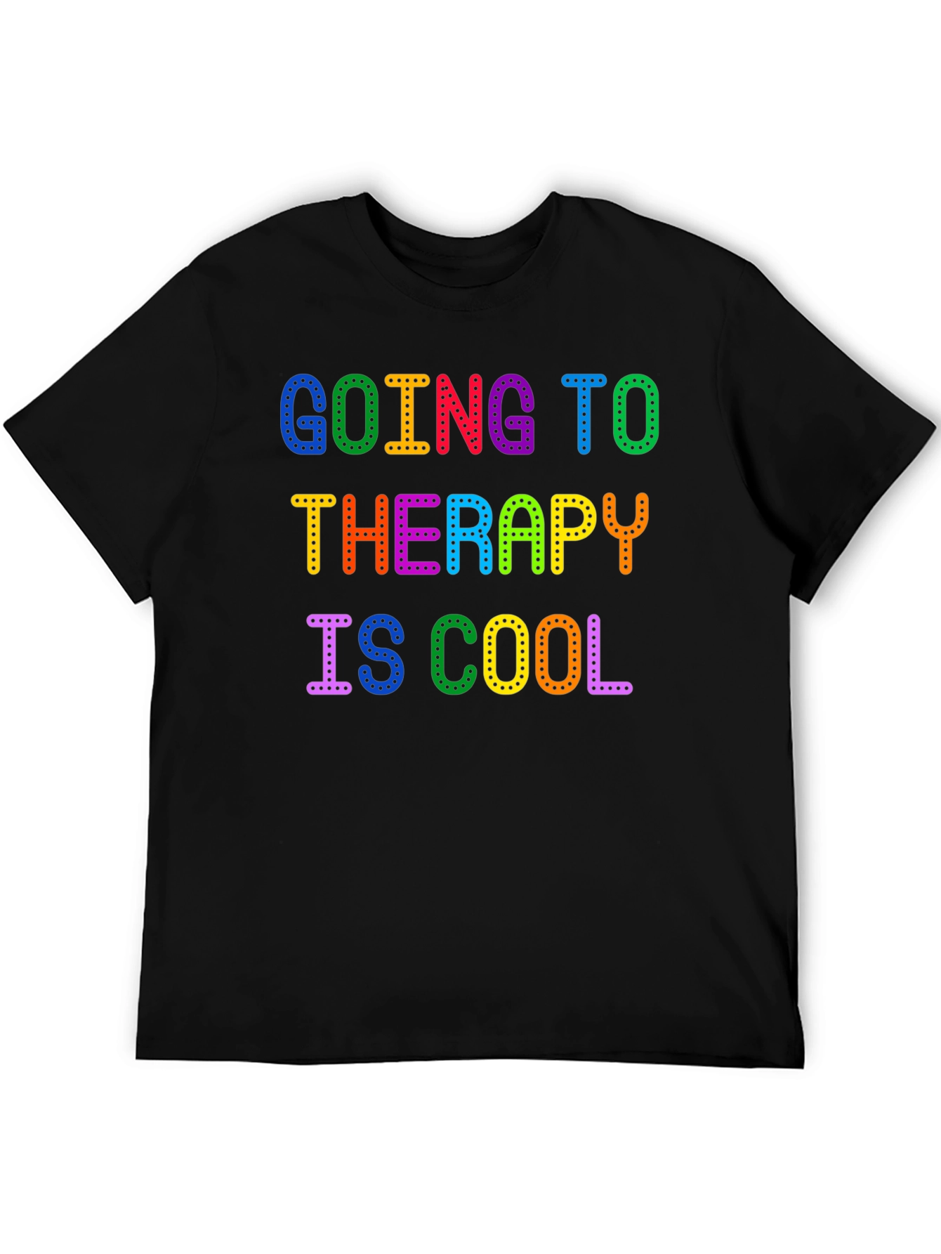 Therapy is Cool Rainbow Text T-Shirt