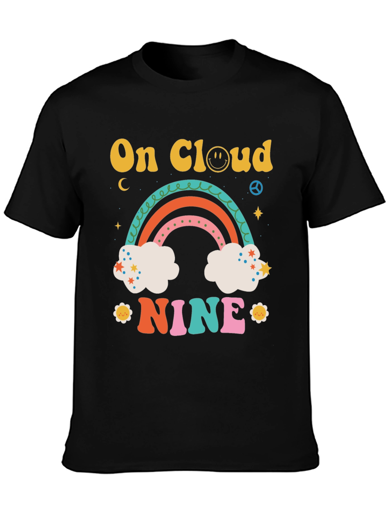 On Cloud Nine Graphic Tee Retro Rainbow