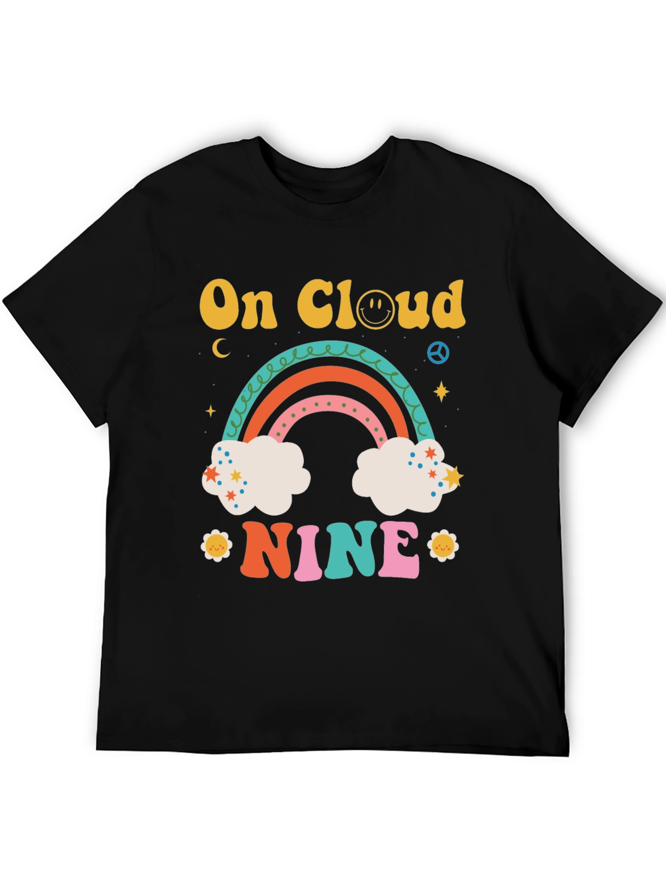 On Cloud Nine Graphic Tee Retro Rainbow
