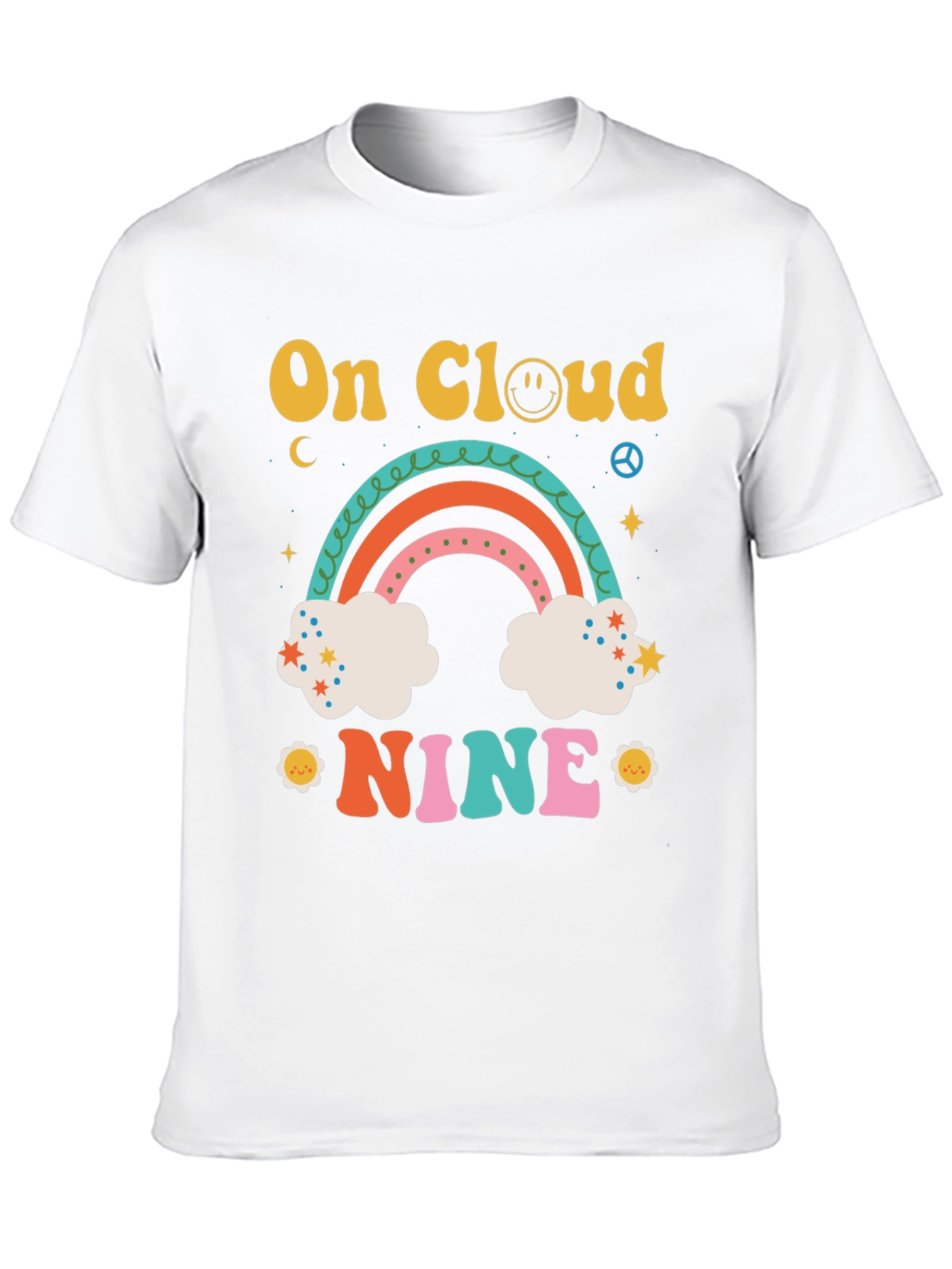 On Cloud Nine Graphic Tee Retro Rainbow