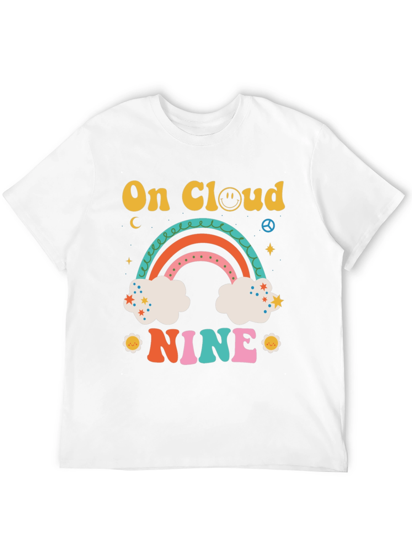 On Cloud Nine Graphic Tee Retro Rainbow