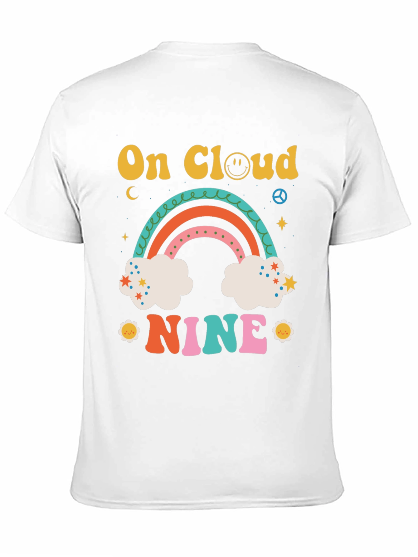 On Cloud Nine Graphic Tee Retro Rainbow