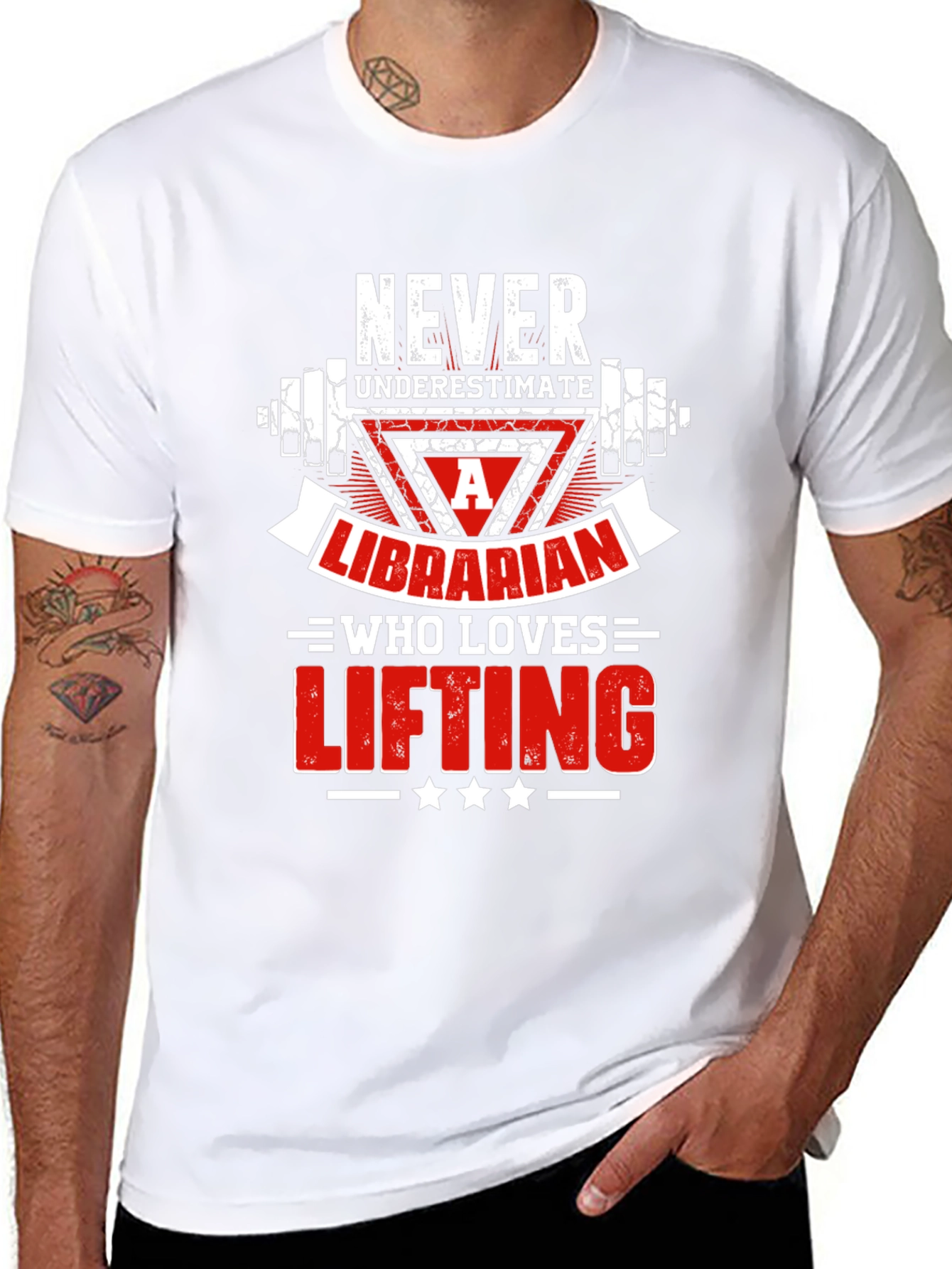 Never Underestimate a Librarian Lifting Graphic T-Shirt