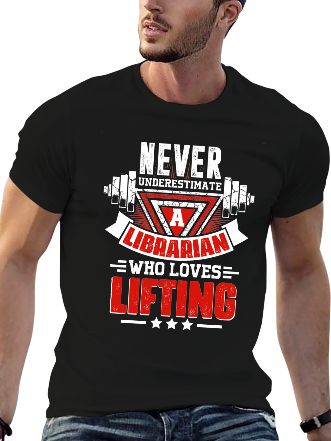 Never Underestimate a Librarian Lifting Graphic T-Shirt