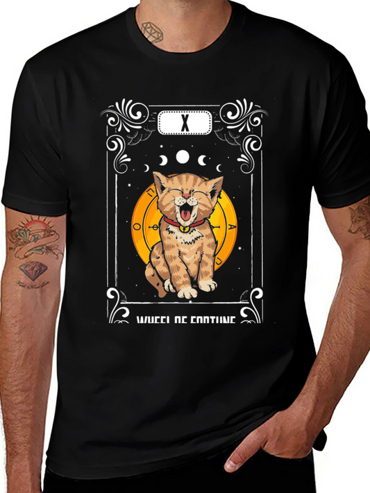 Funny Cat Tarot Card Wheel of Fortune T-Shirt