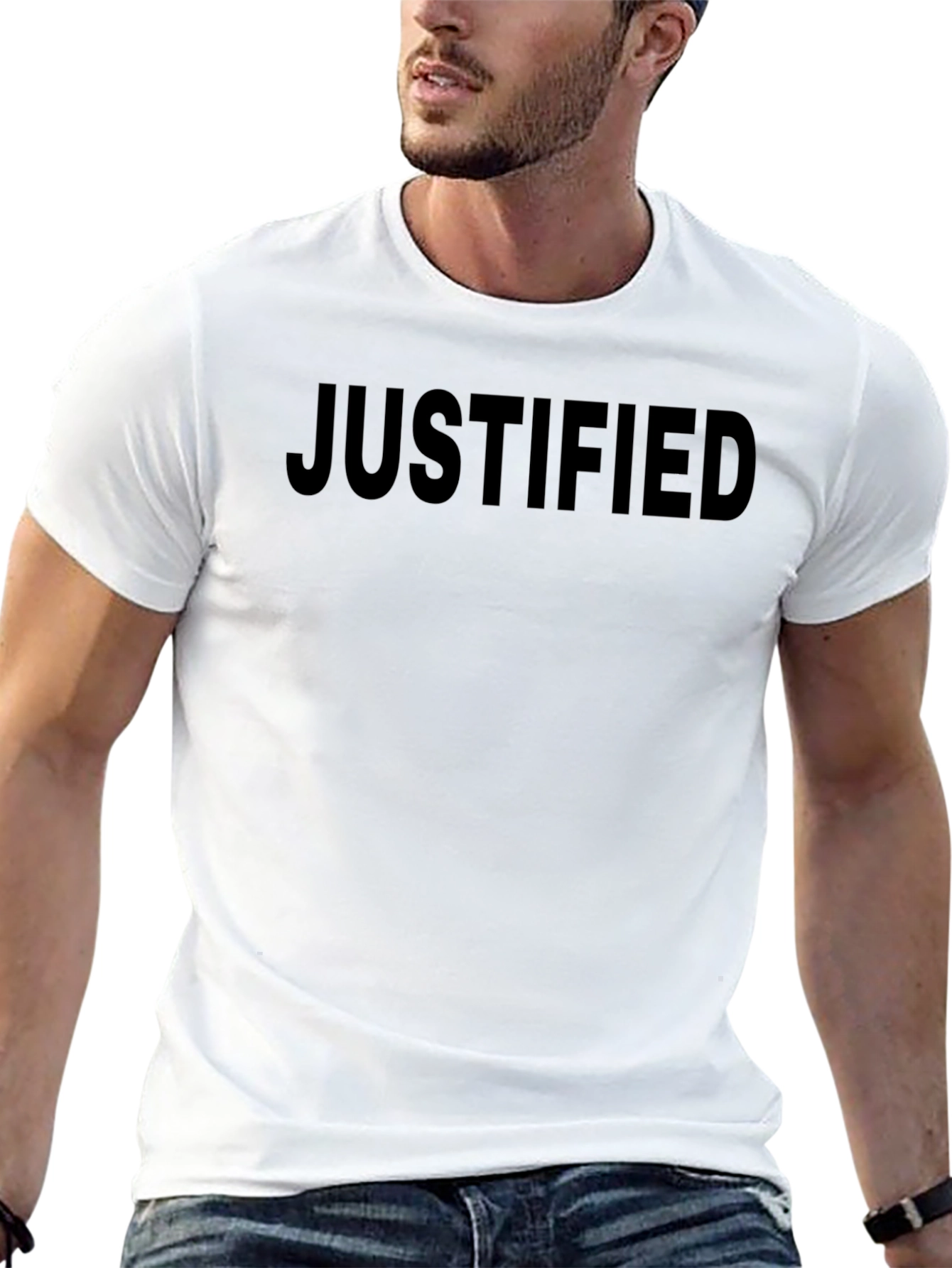 Justified Black Graphic Tee - Mens Casual Shirt