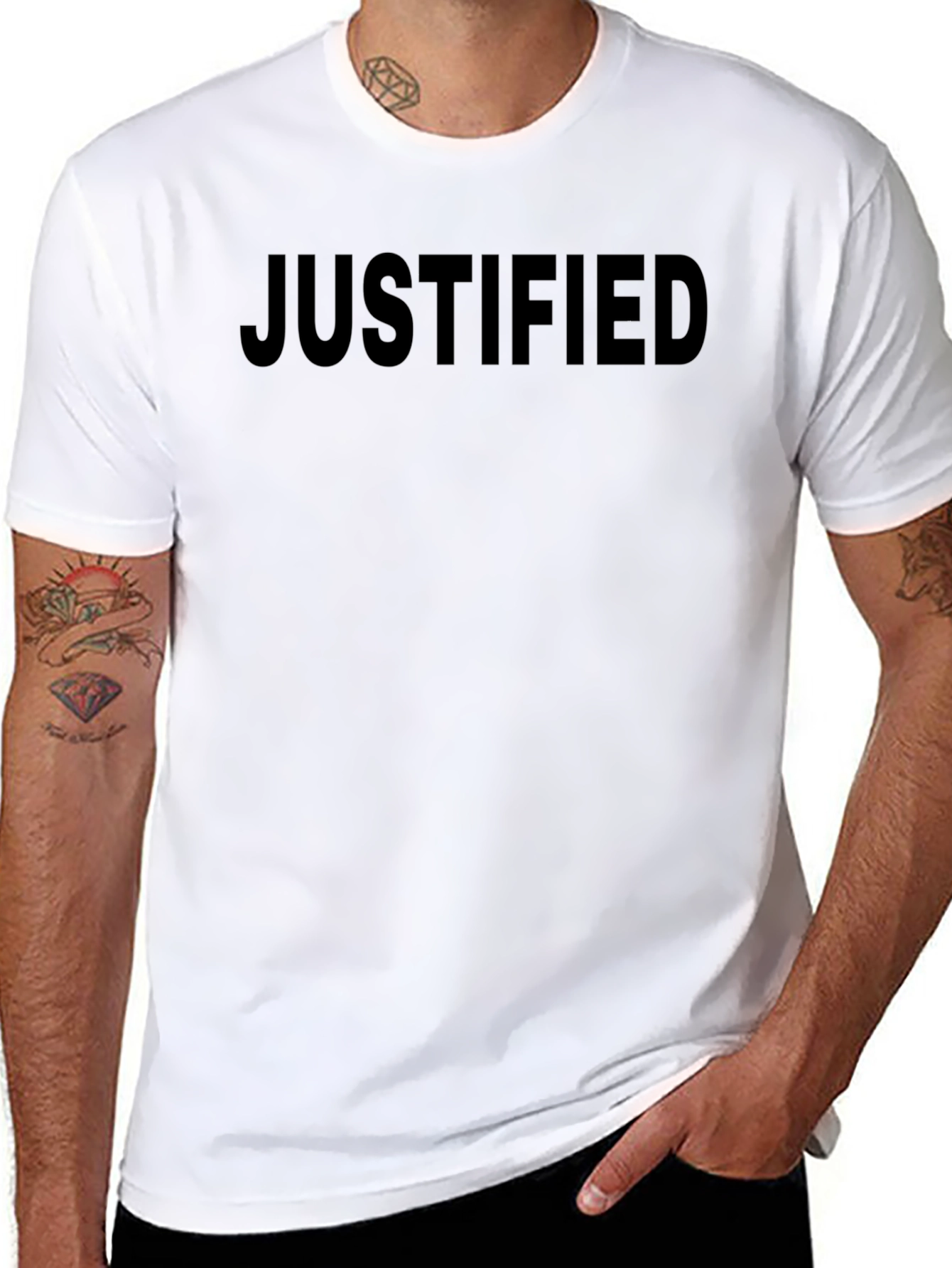 Justified Black Graphic Tee - Mens Casual Shirt
