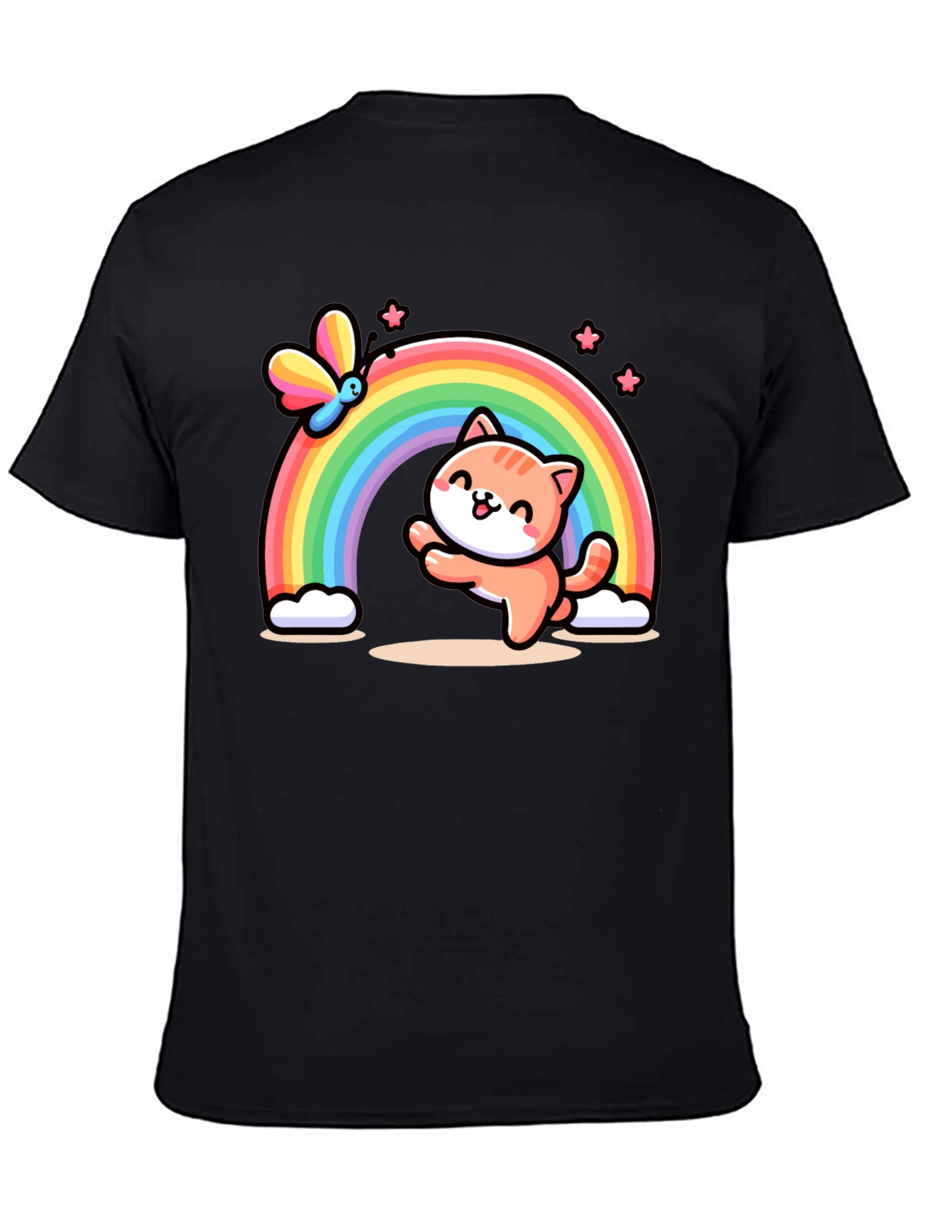 Cat Rainbow Graphic T-Shirt