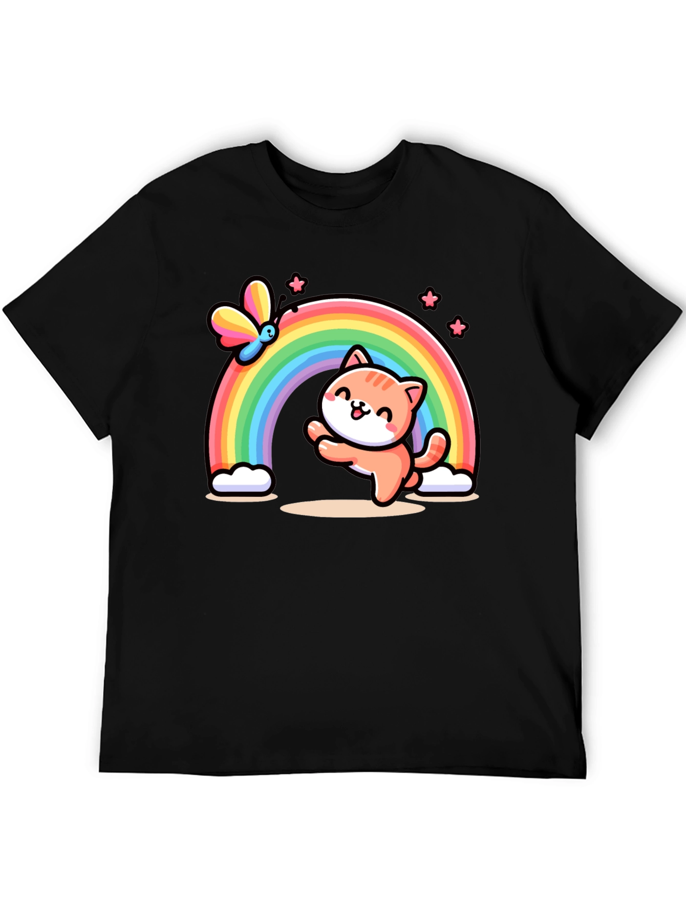 Cat Rainbow Graphic T-Shirt