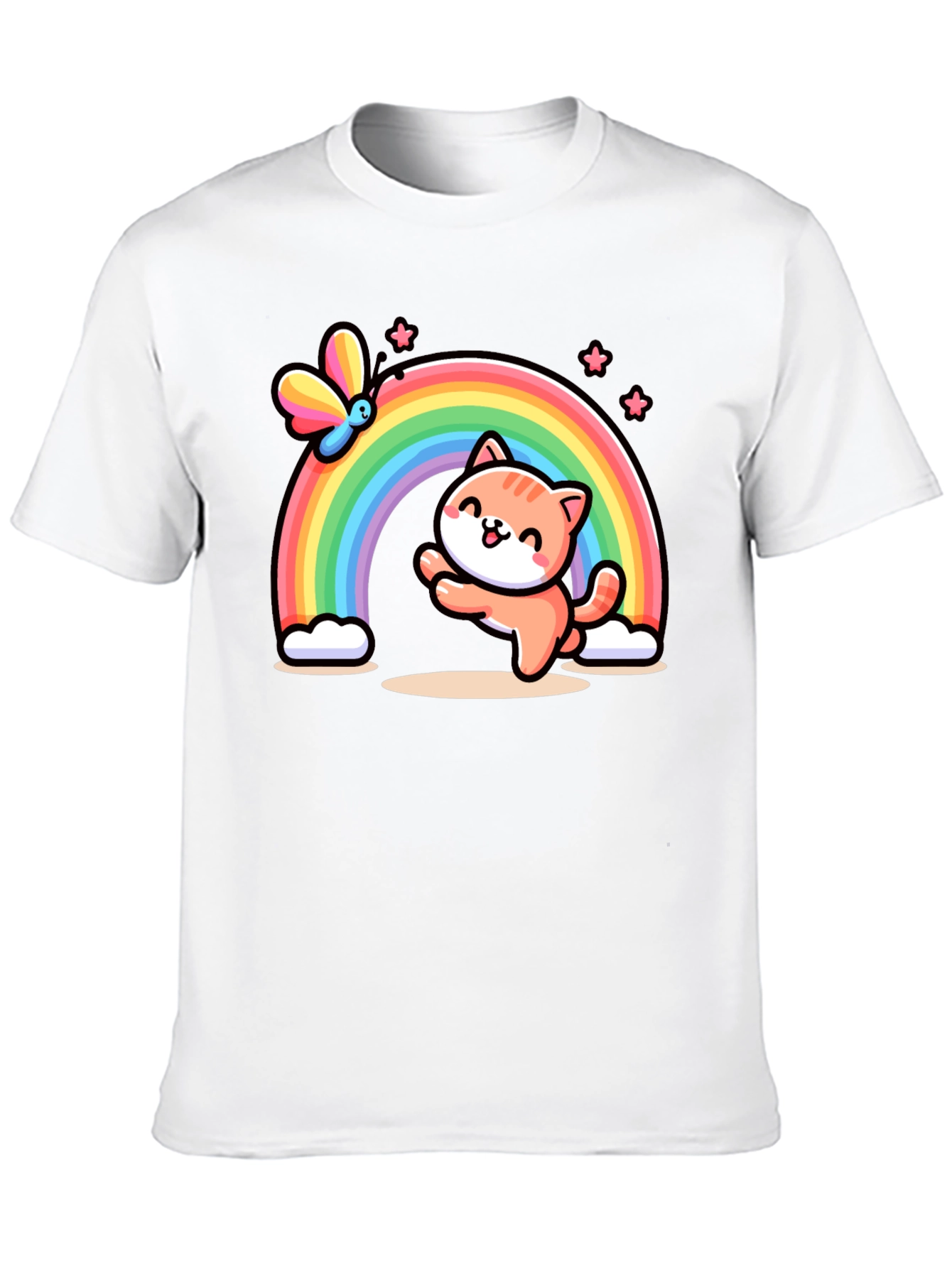 Cat Rainbow Graphic T-Shirt