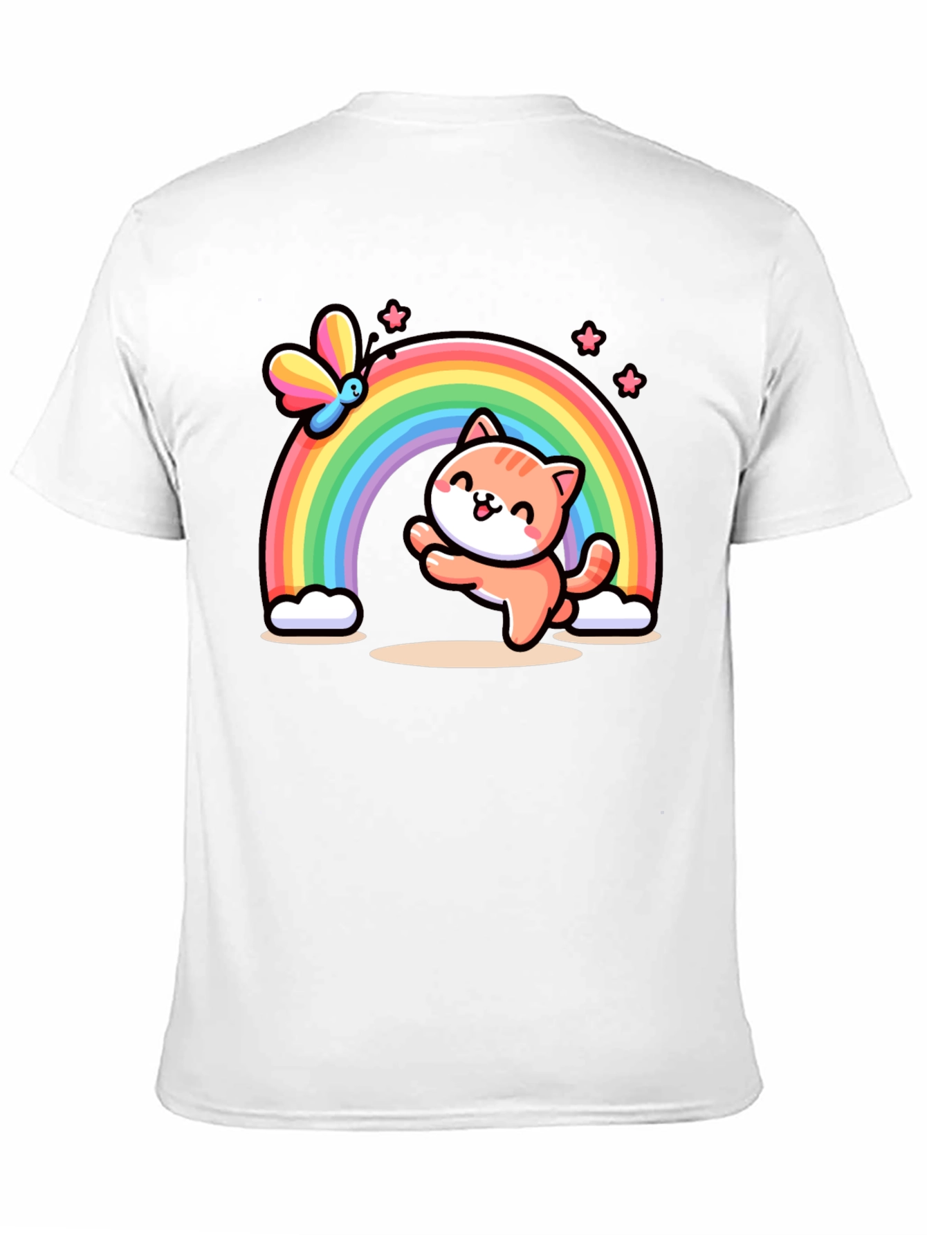 Cat Rainbow Graphic T-Shirt