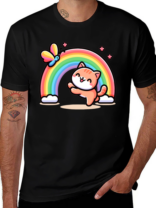 Cat Rainbow Graphic T-Shirt