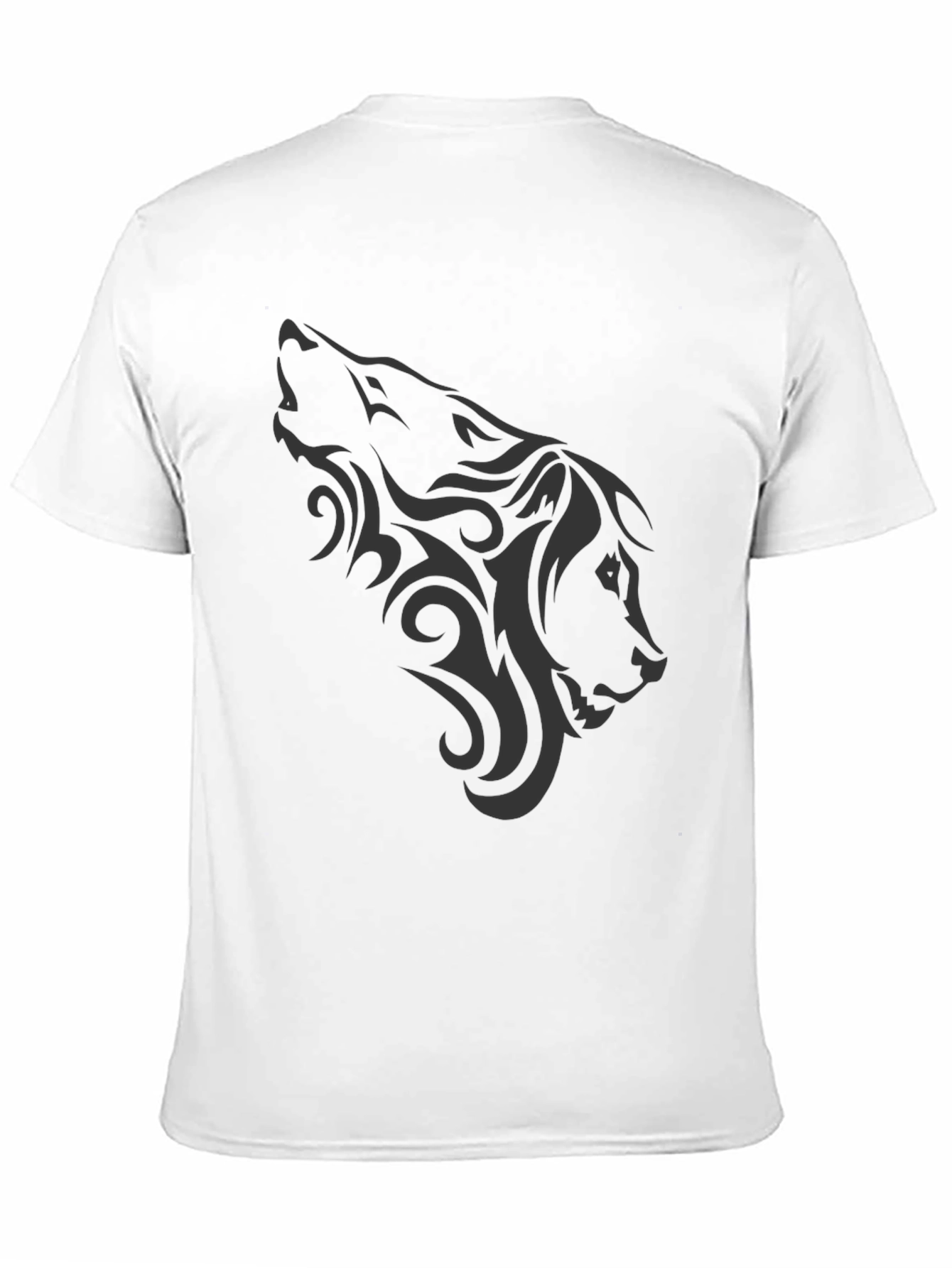 Black Wolf Tribal Graphic Tee - Mens Casual Style