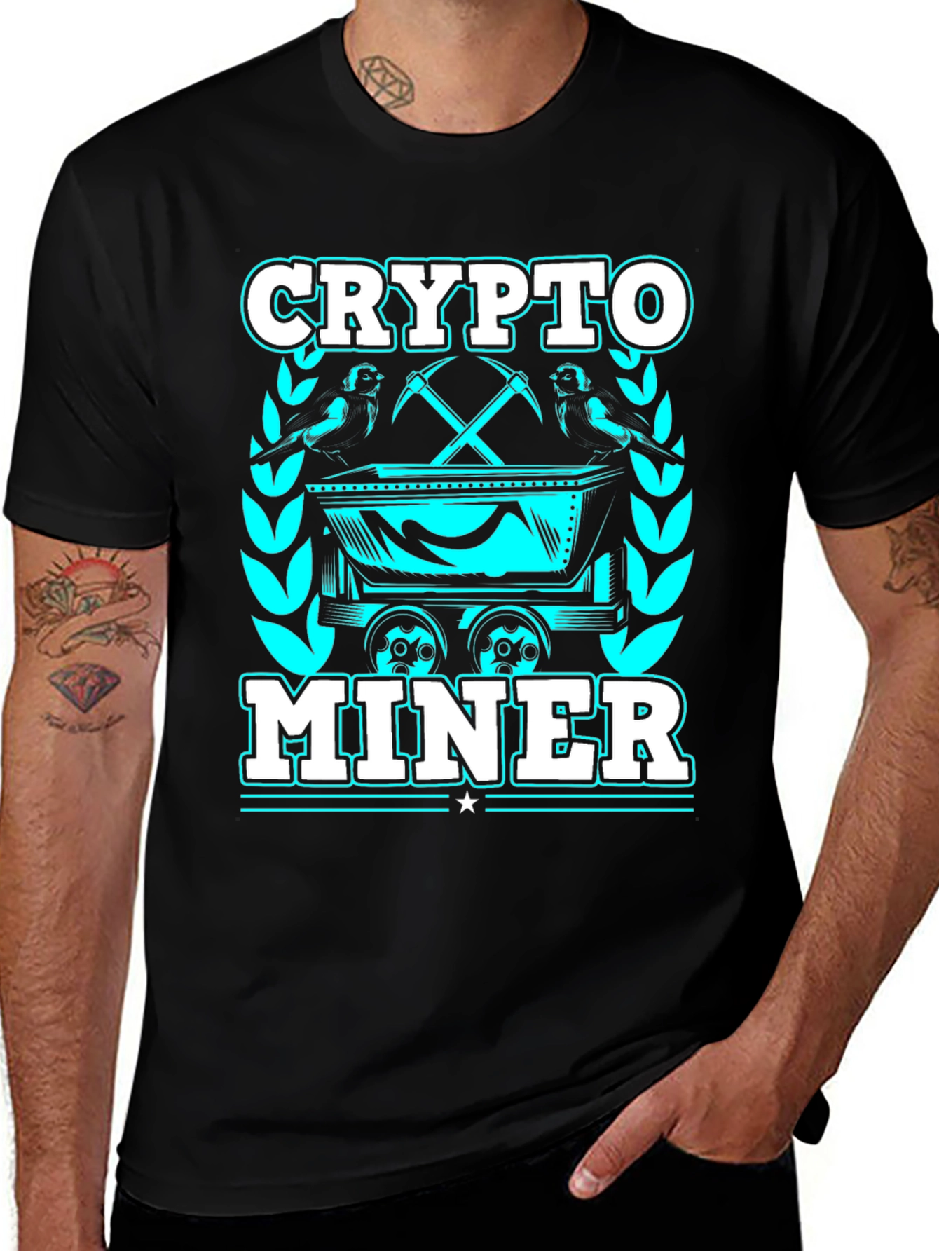 Crypto Miner Graphic T-Shirt - Black