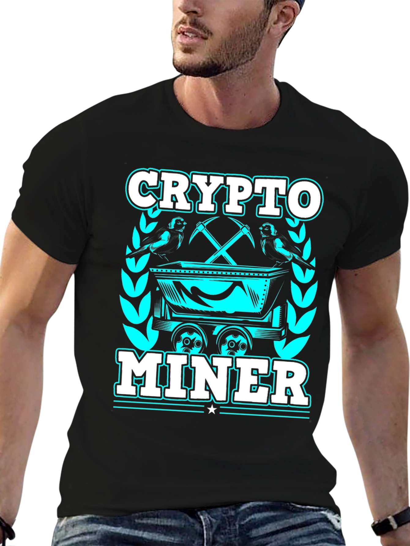 Crypto Miner Graphic T-Shirt - Black