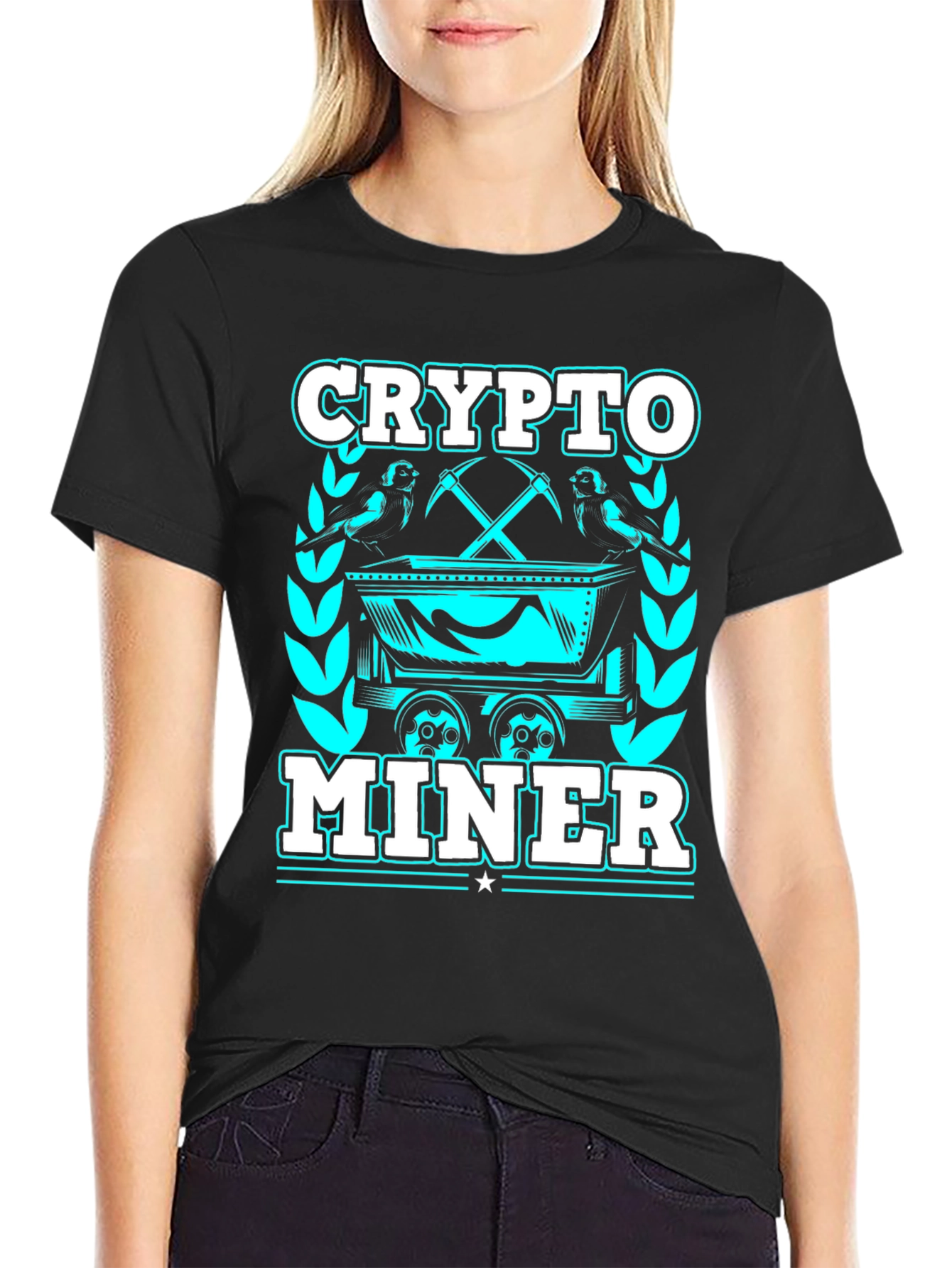 Crypto Miner Graphic T-Shirt - Black