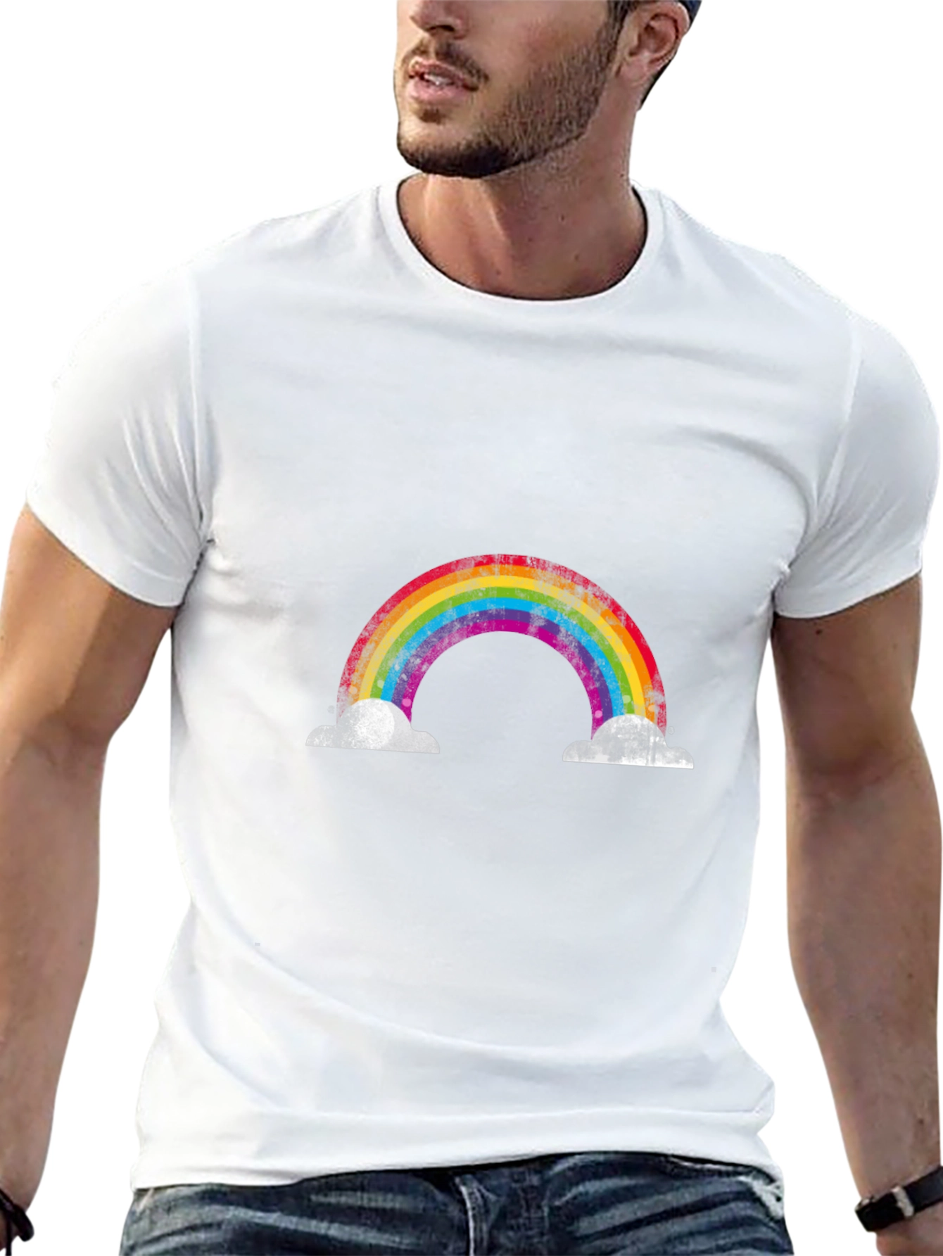 Retro Rainbow Graphic T-Shirt