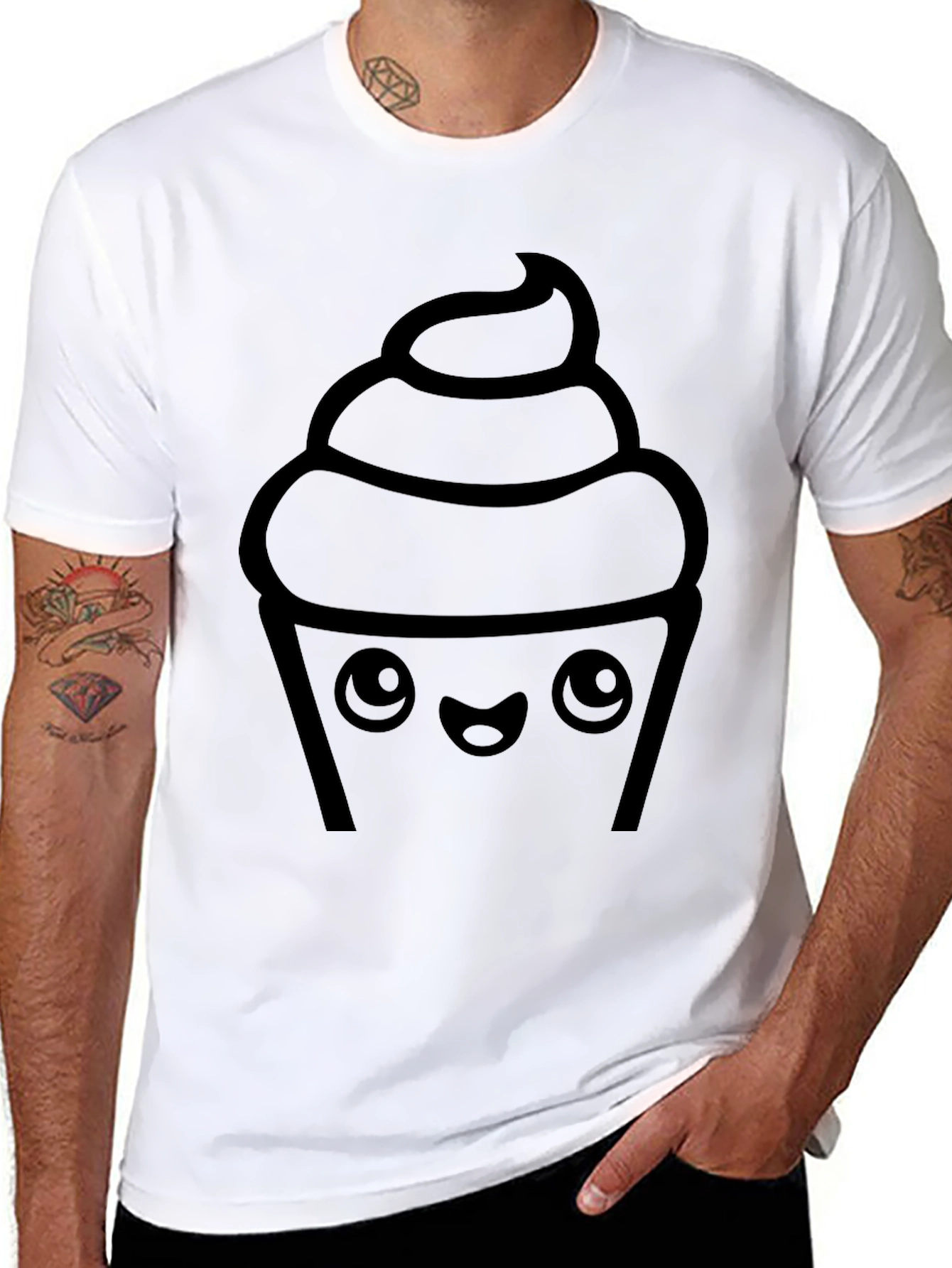 Cute Cupcake Graphic Print Tee