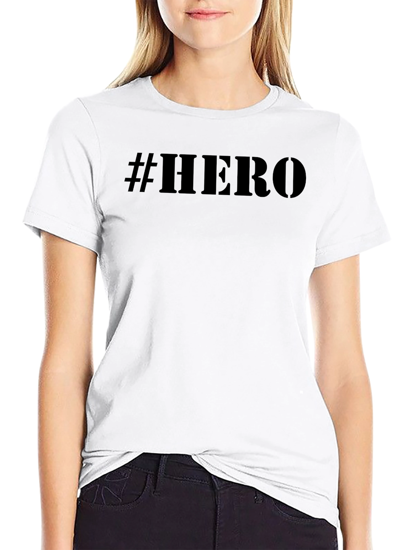 #Hero Black Graphic Print T-Shirt - Mens Casual Tee