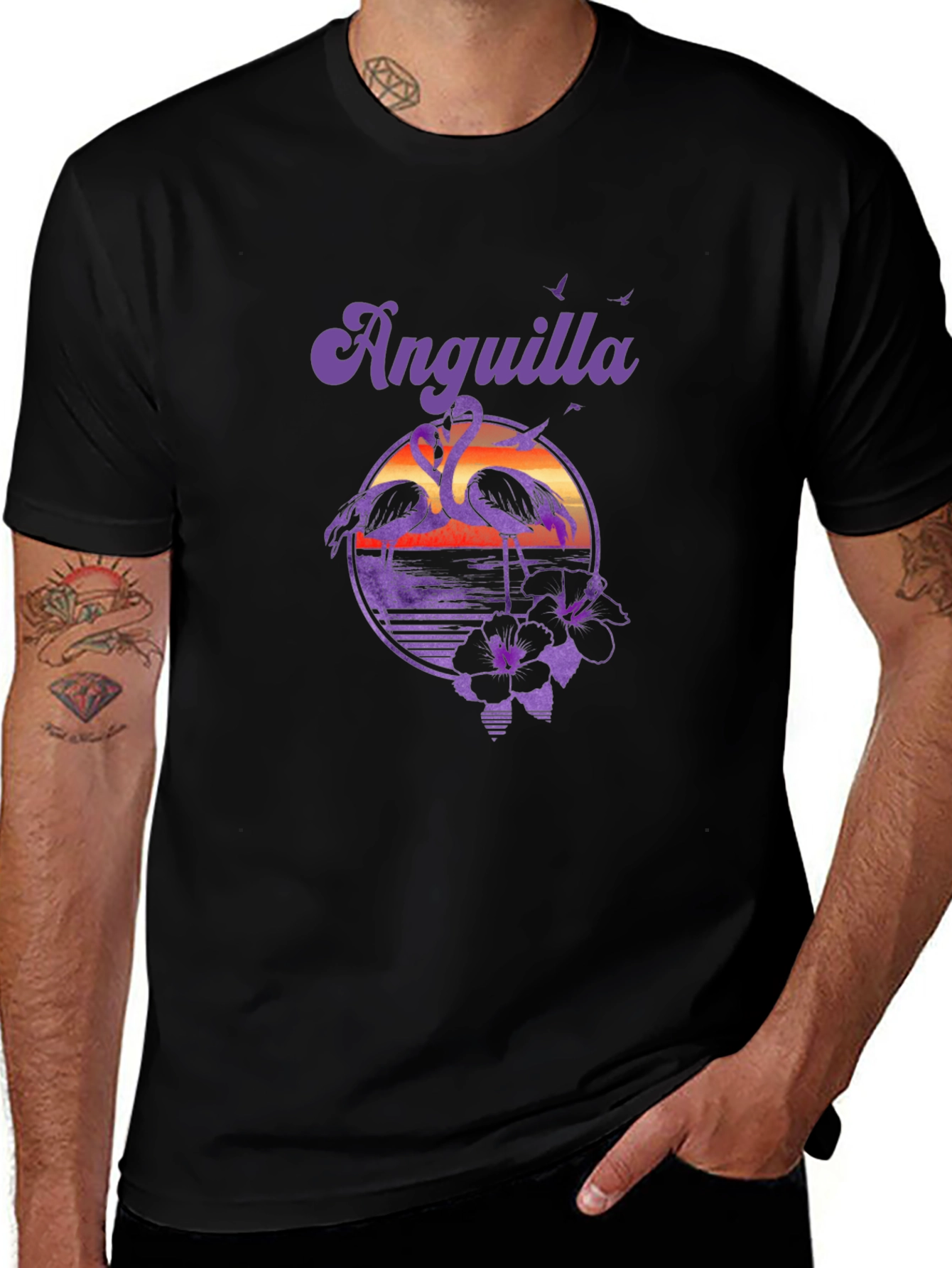 Anguilla Flamingo Sunset T-Shirt