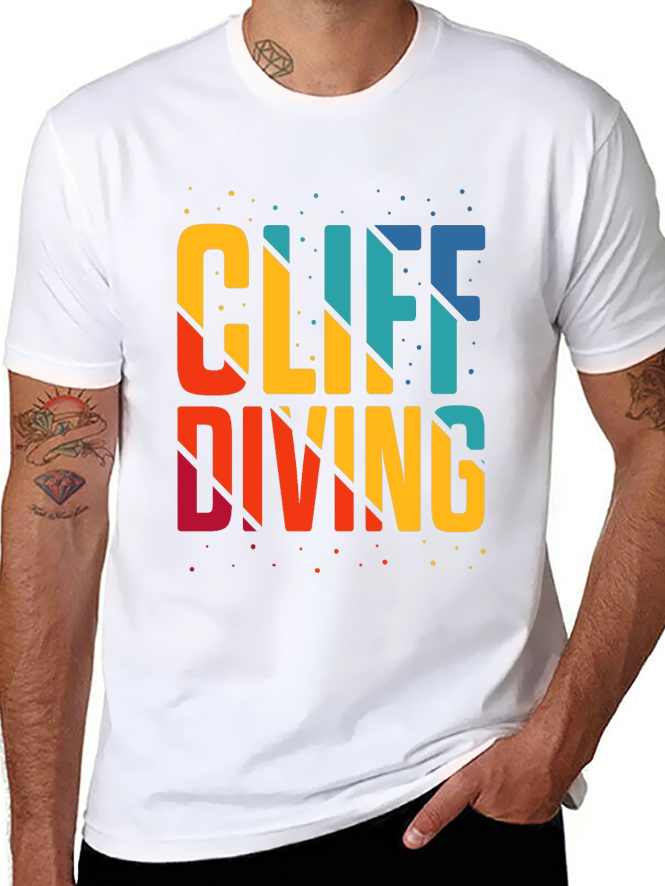 Cliff Diving Graphic T-Shirt - Black Tee