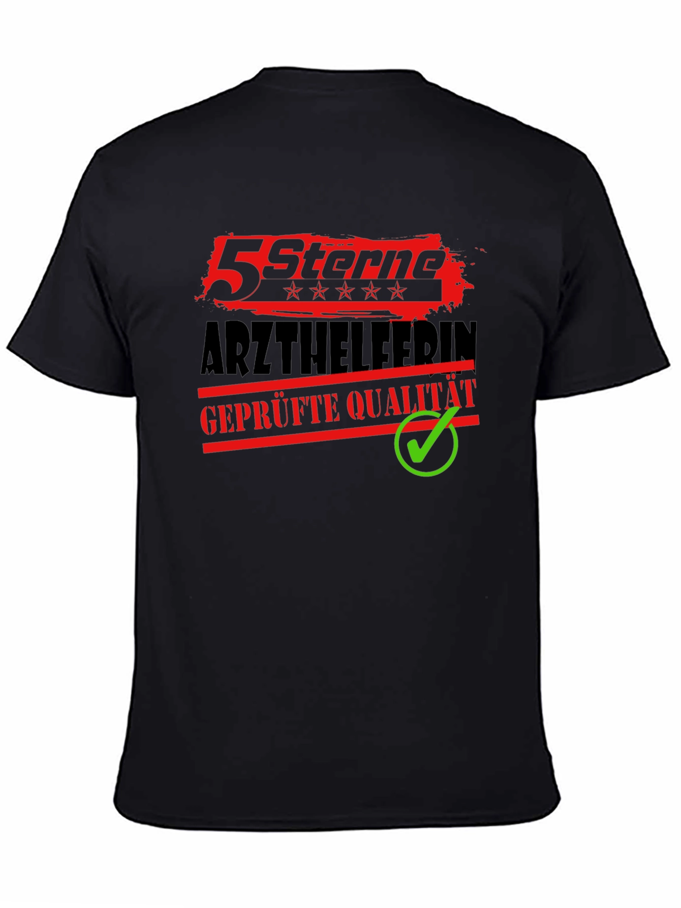 5 Sterne Arzthelferin Black Graphic Tee