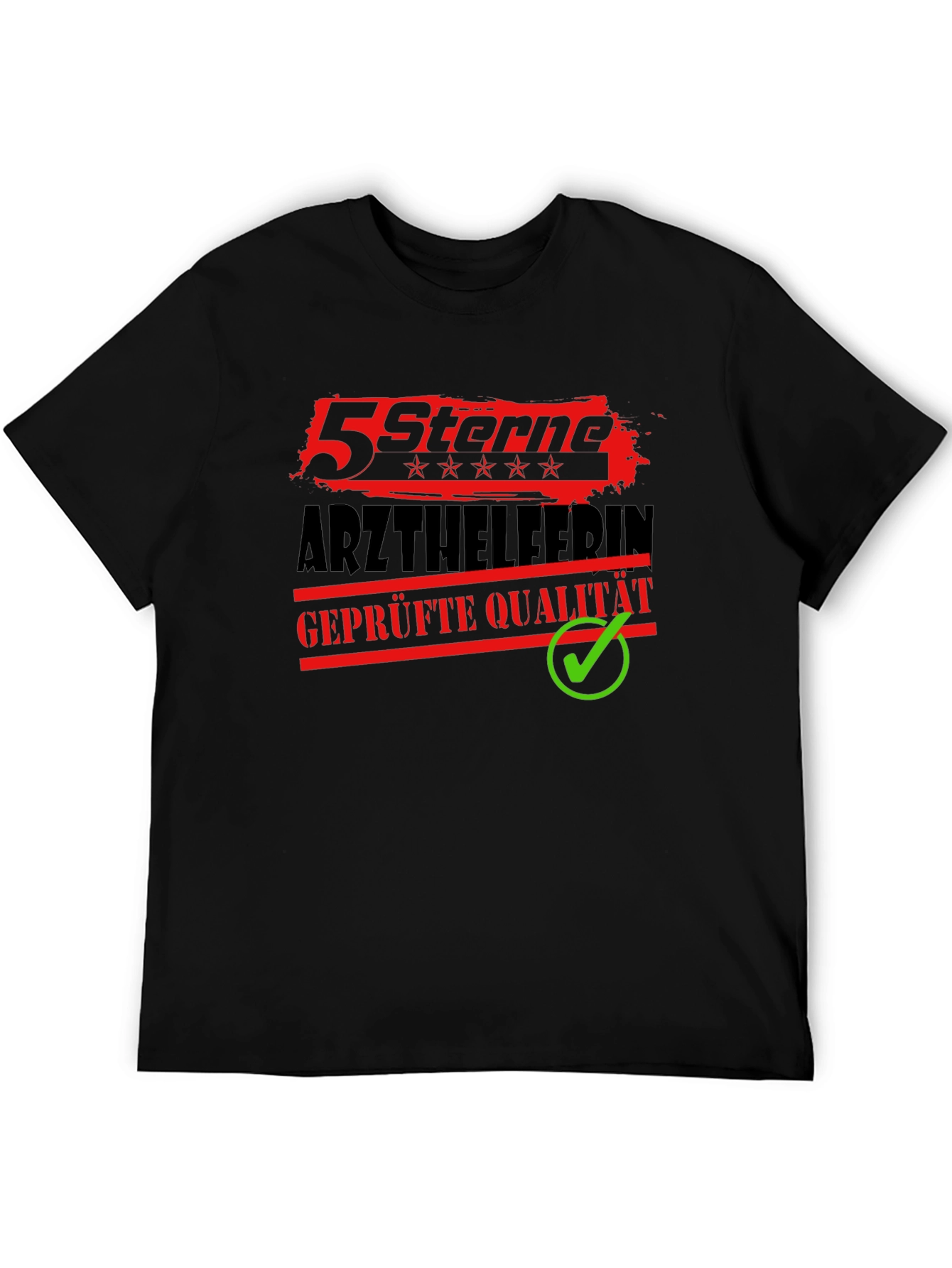 5 Sterne Arzthelferin Black Graphic Tee