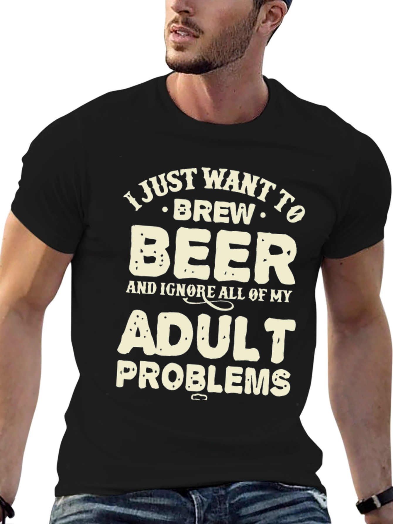 Brew Beer Adult Problems Graphic T-Shirt