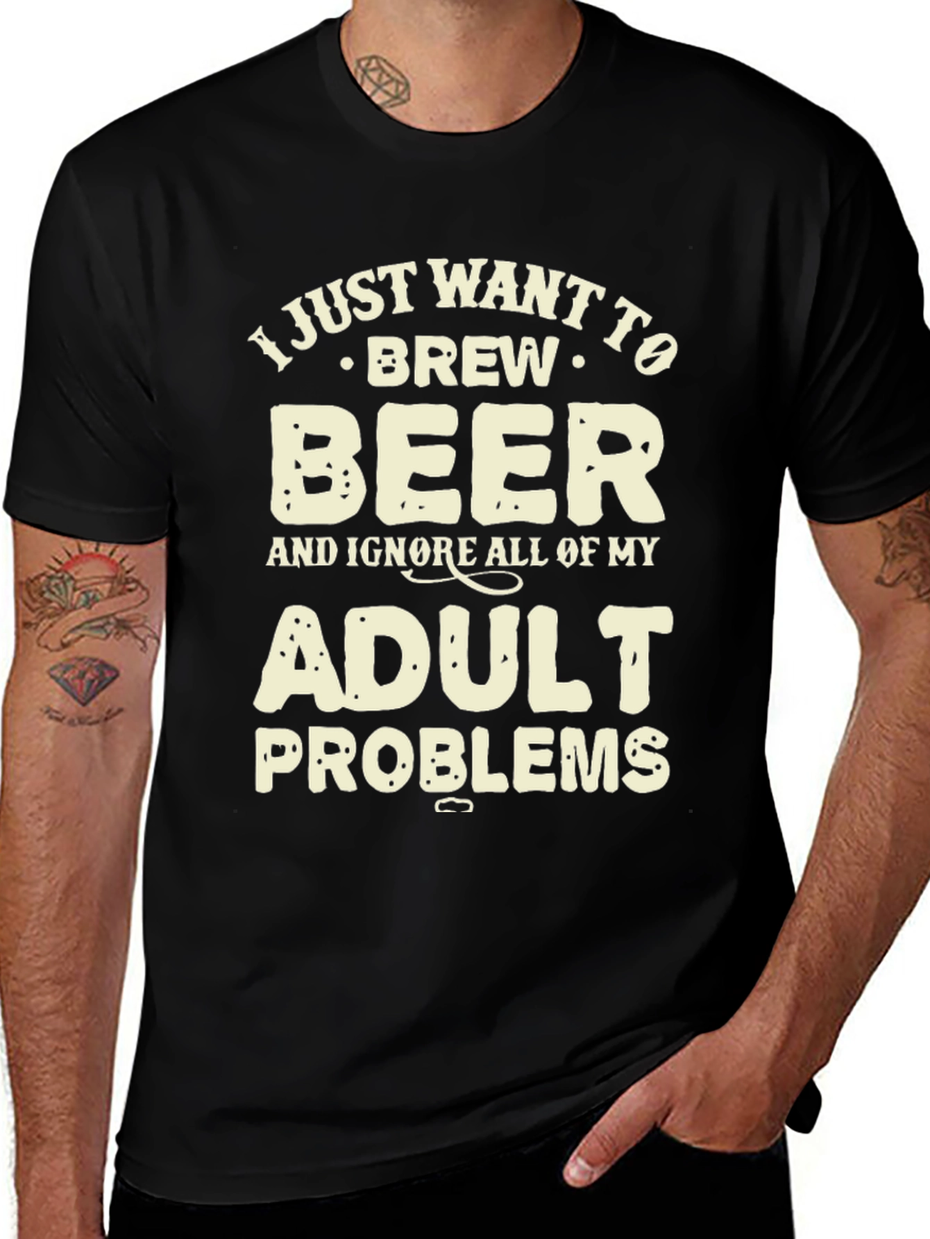 Brew Beer Adult Problems Graphic T-Shirt