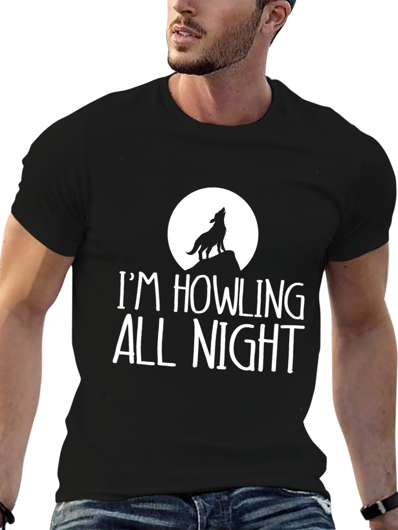 Howling All Night Graphic Tee - Black