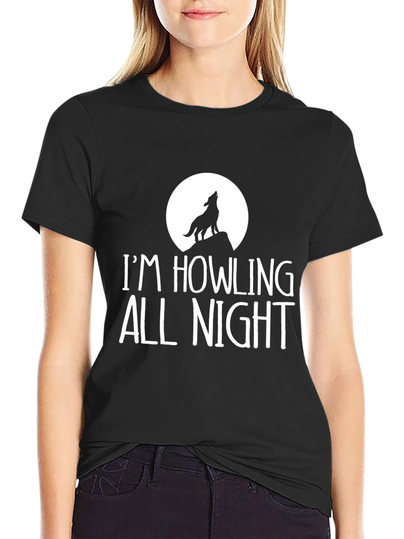 Howling All Night Graphic Tee - Black