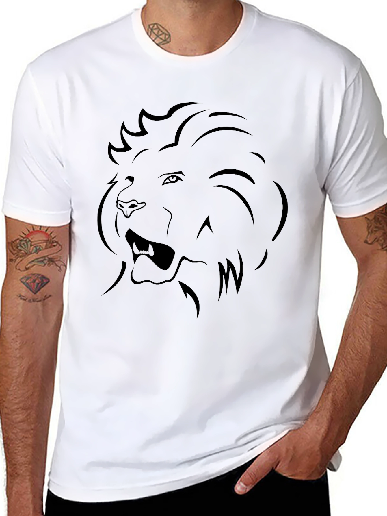 Lion Graphic Tee - Mens Black T-Shirt