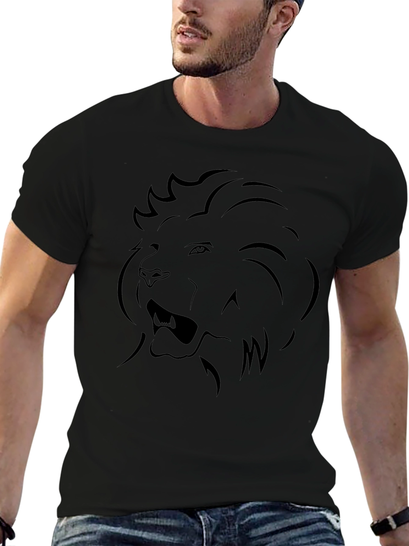 Lion Graphic Tee - Mens Black T-Shirt