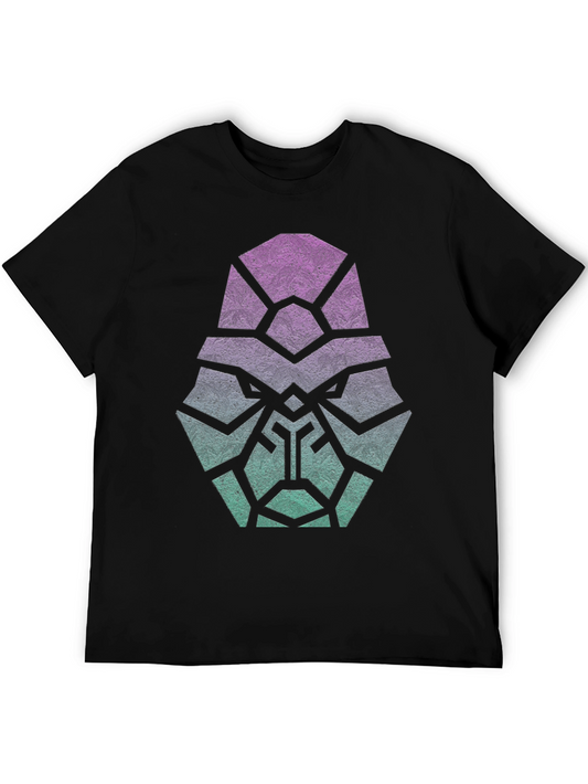 Geometric Gorilla Head Graphic Print T-Shirt