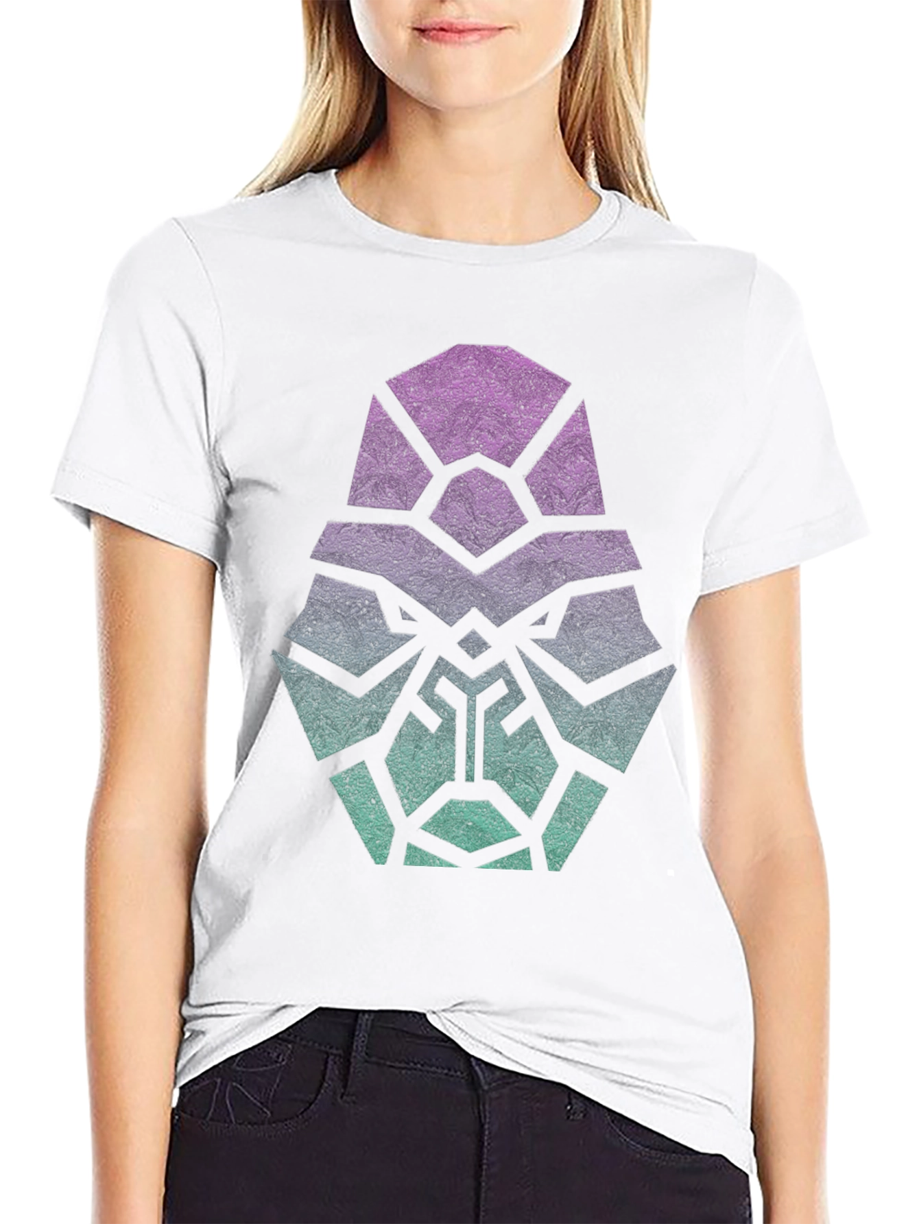 Geometric Gorilla Head Graphic Print T-Shirt