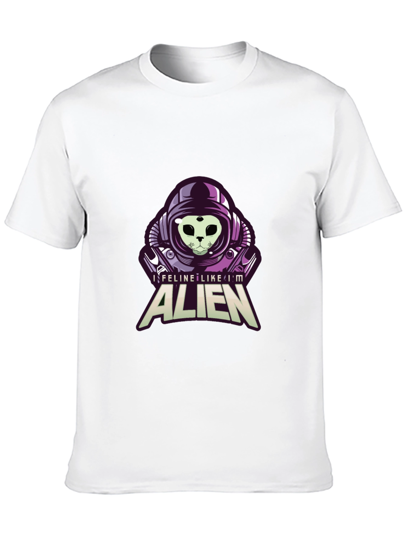 Feline Like Im Alien Black Graphic Tee